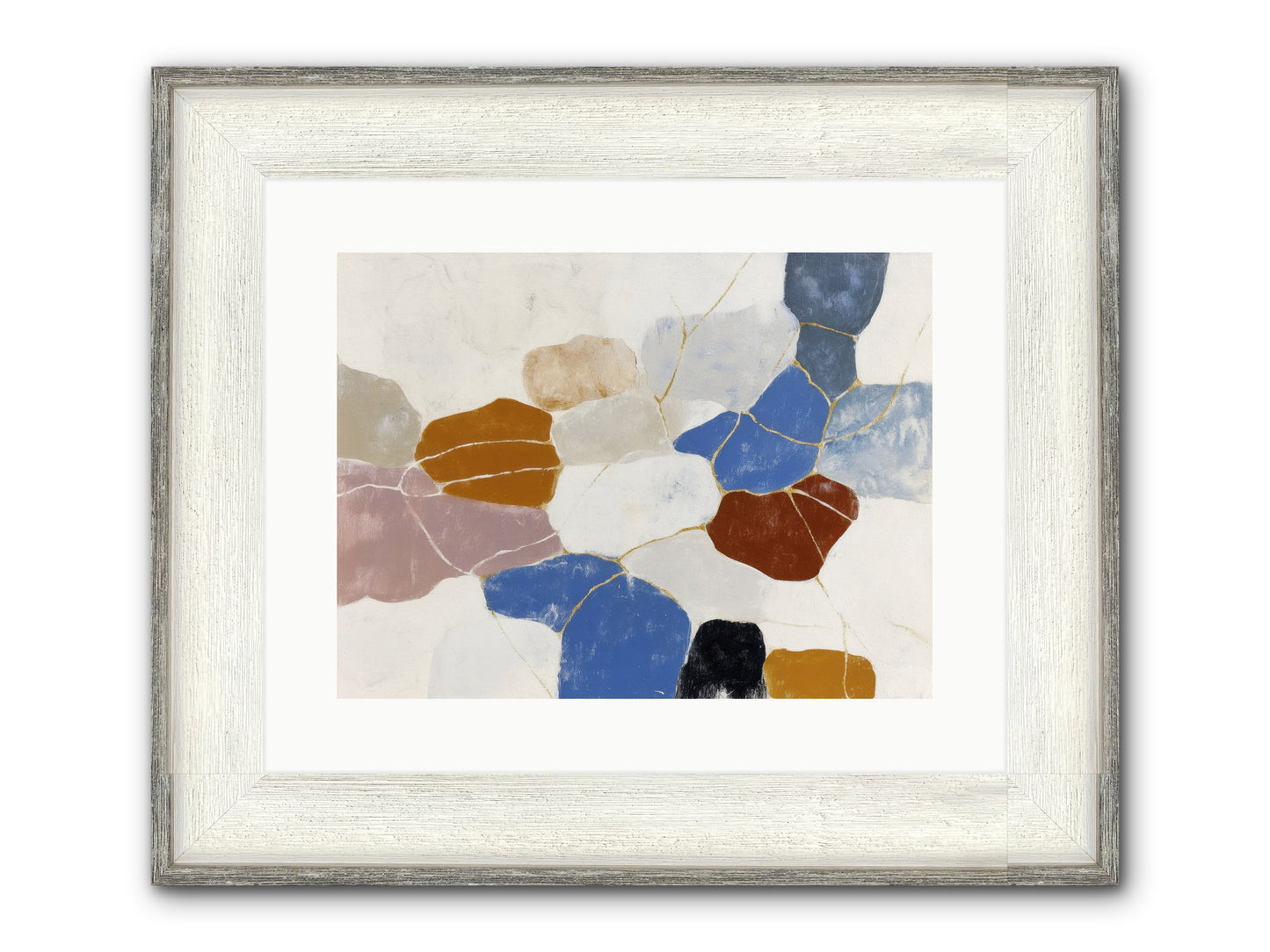 Azure Framed Print - Driftwood White 16x12