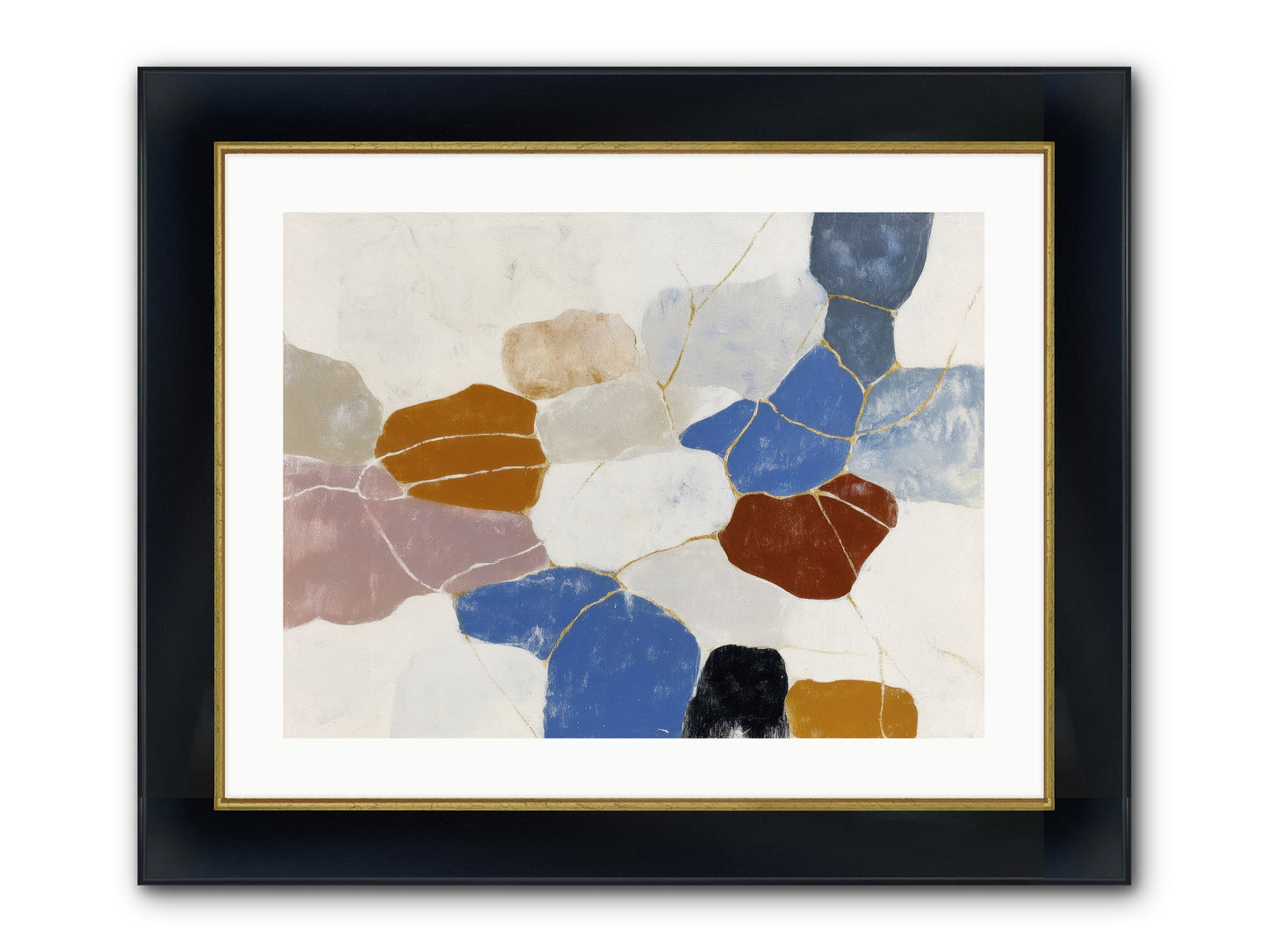 Azure Framed Print - Wide Black w/Gold 24x18