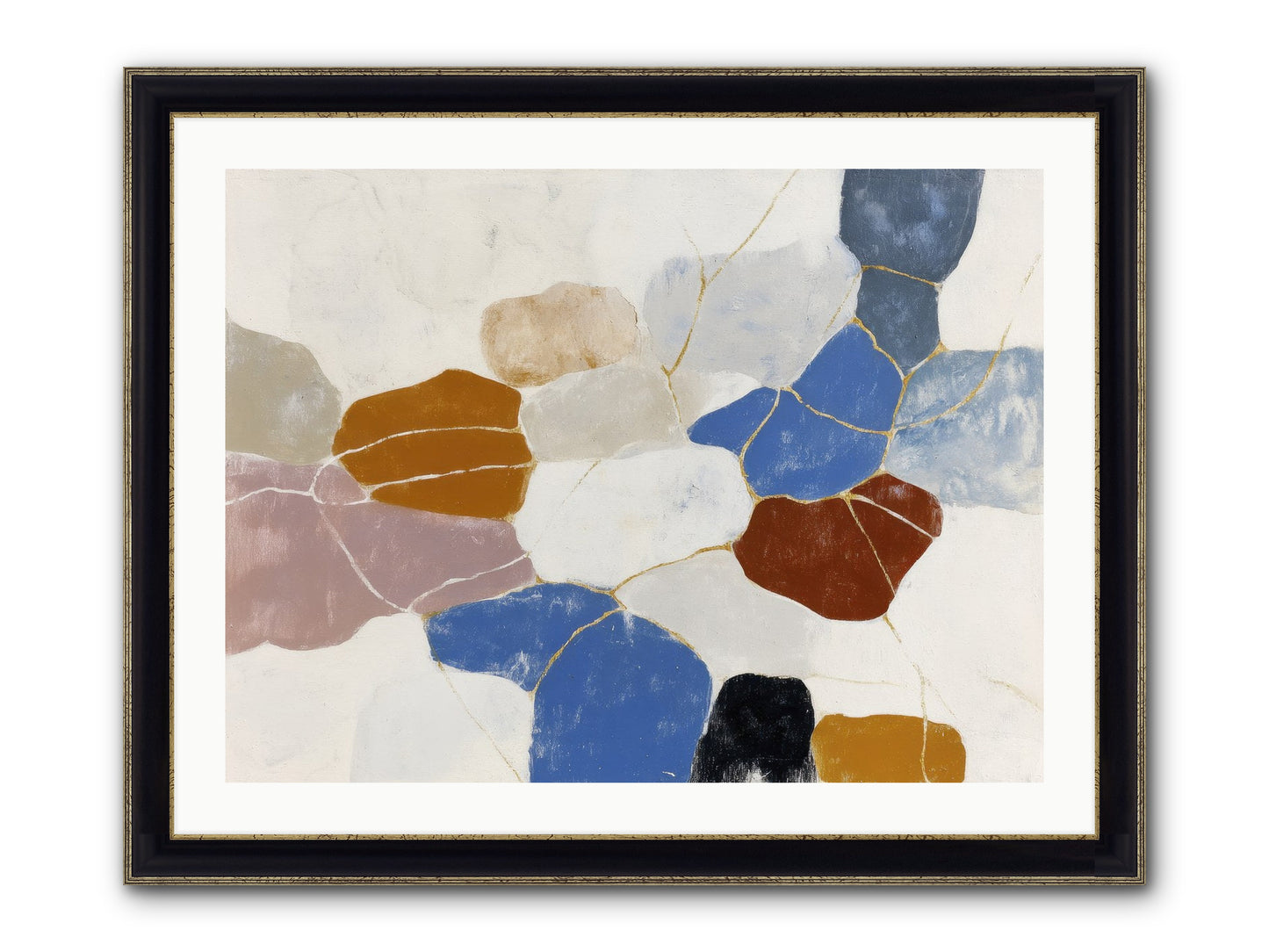 Azure Framed Print - Black & Gold 32x24