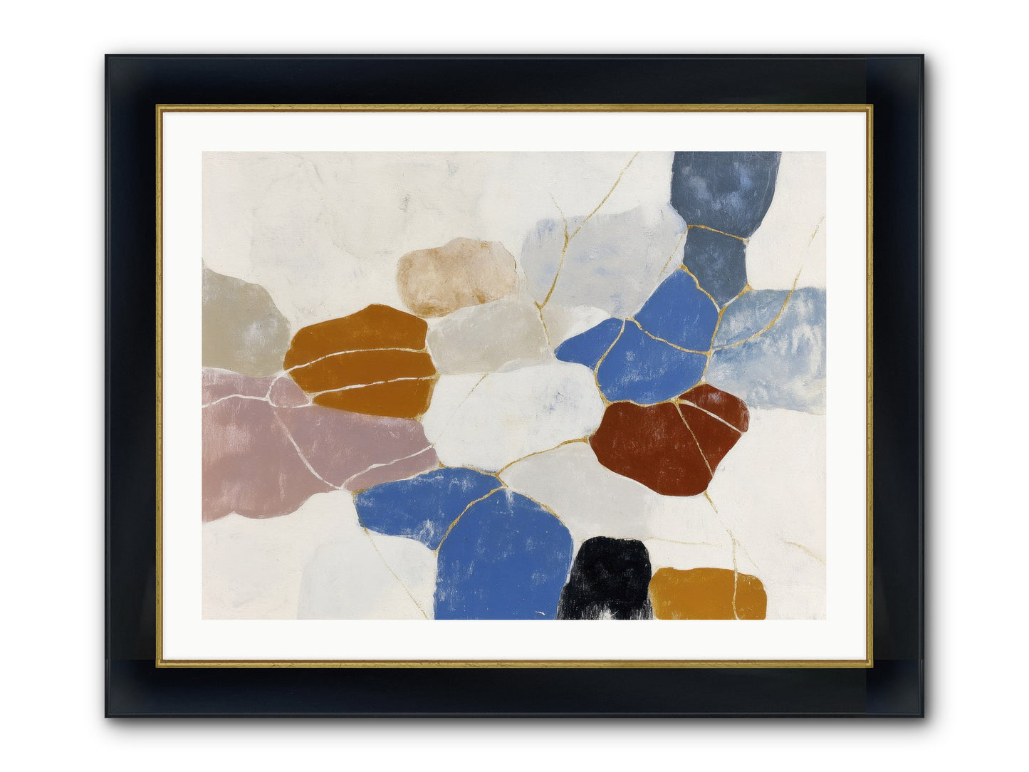 Azure Framed Print - Wide Black w/Gold 32x24