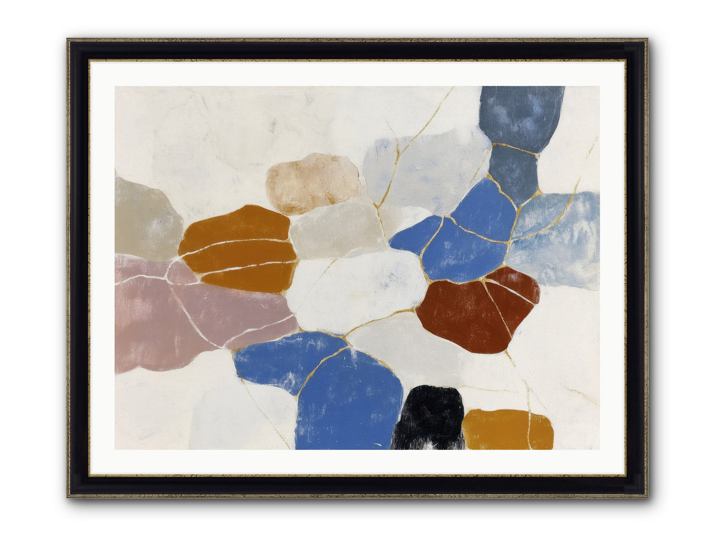 Azure Framed Print - Black & Gold 40x30