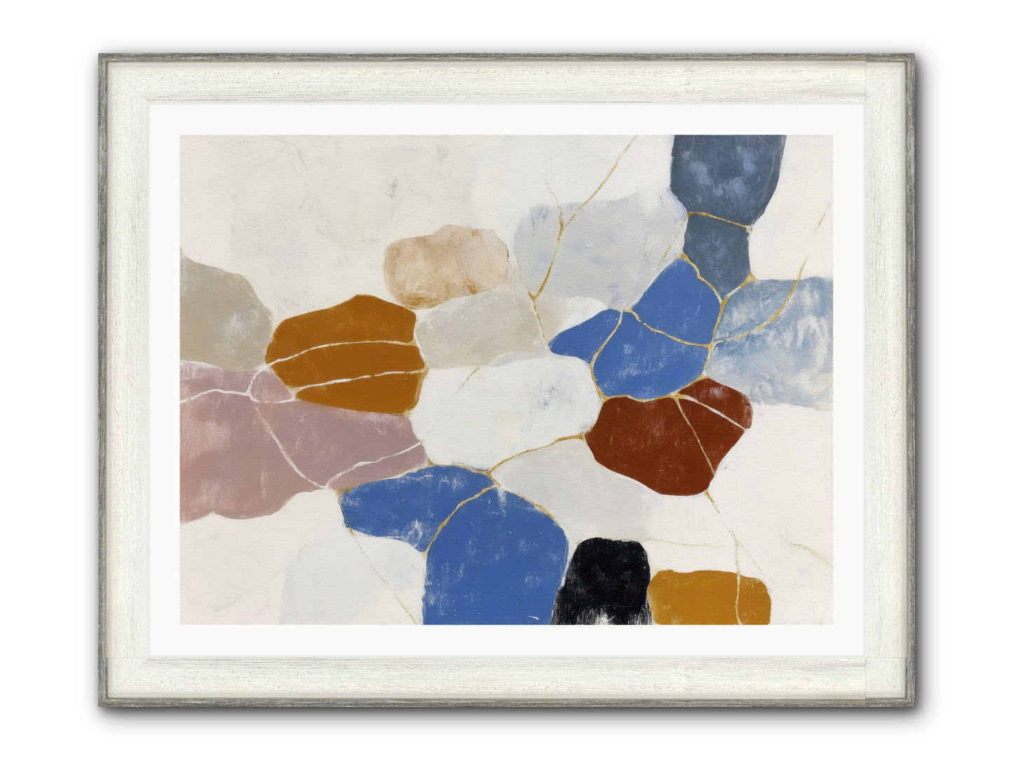 Azure Framed Print - Driftwood White 40x30
