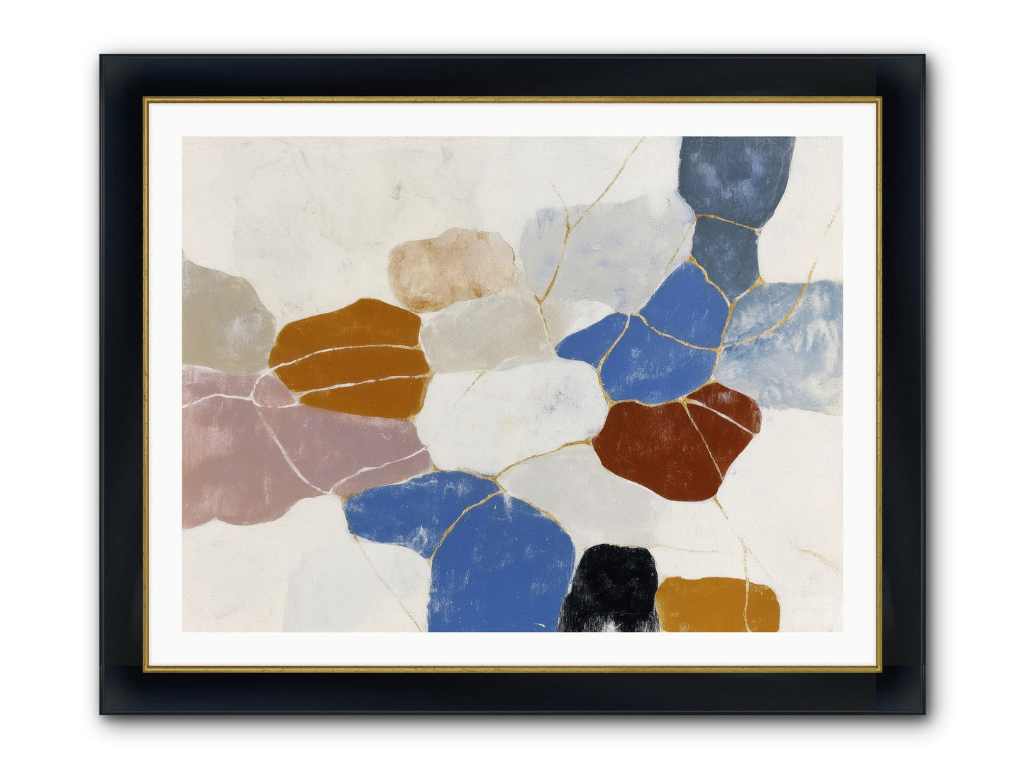 Azure Framed Print - Wide Black w/Gold 40x30