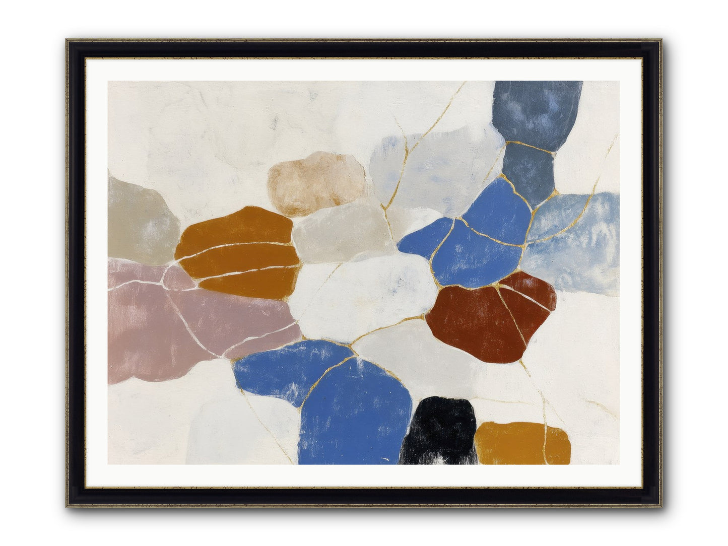 Azure Framed Print - Black & Gold 48x36