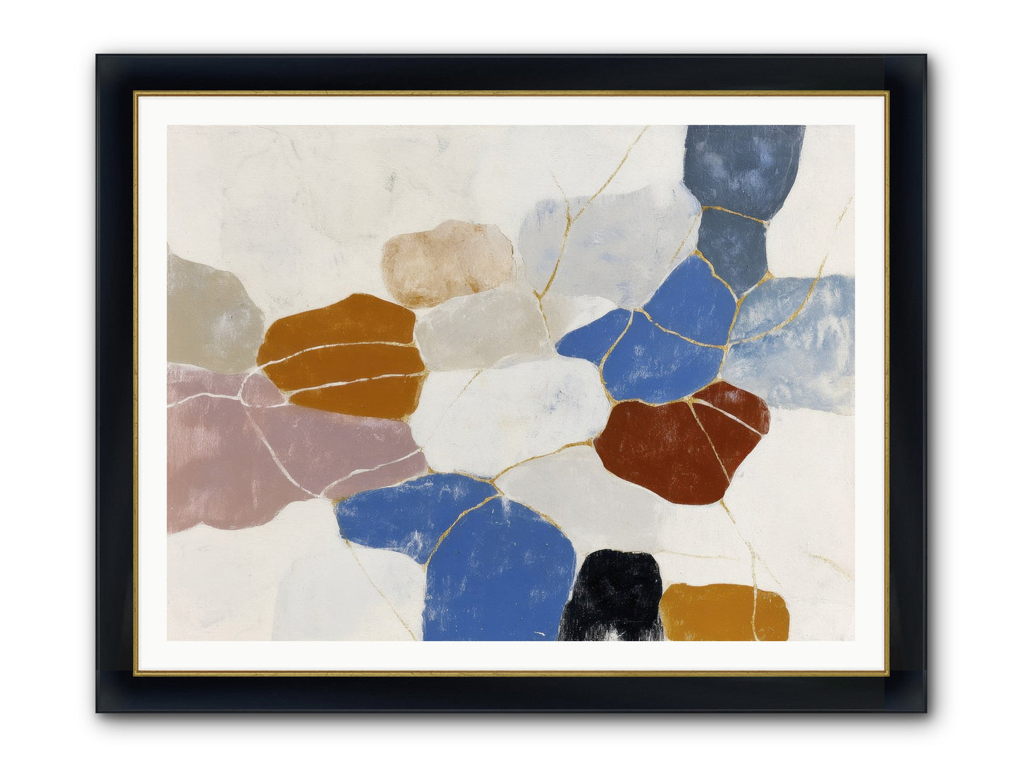 Azure Framed Print - Wide Black w/Gold 48x36