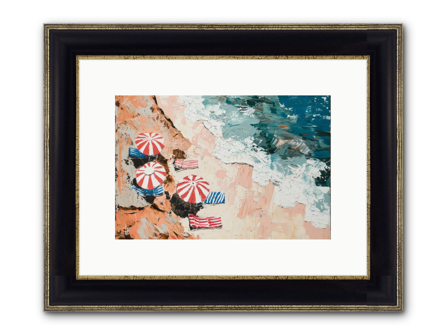 Azure Afternoons Framed Print - Black & Gold 12x8