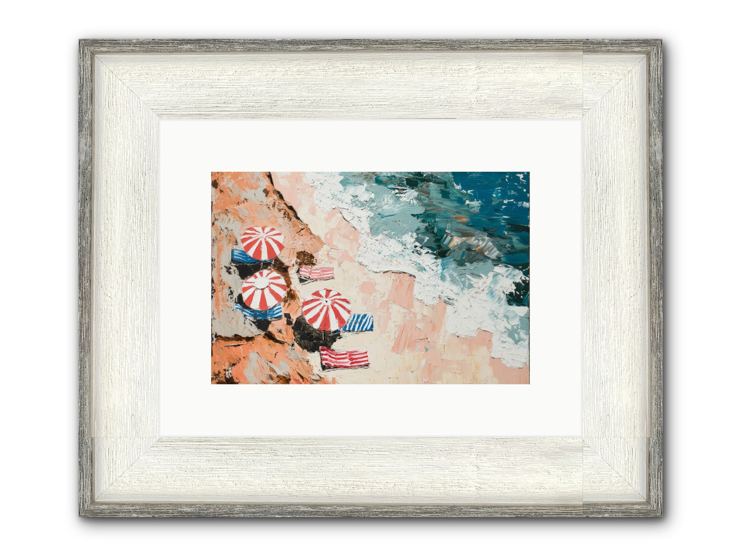 Azure Afternoons Framed Print - Driftwood White 12x8