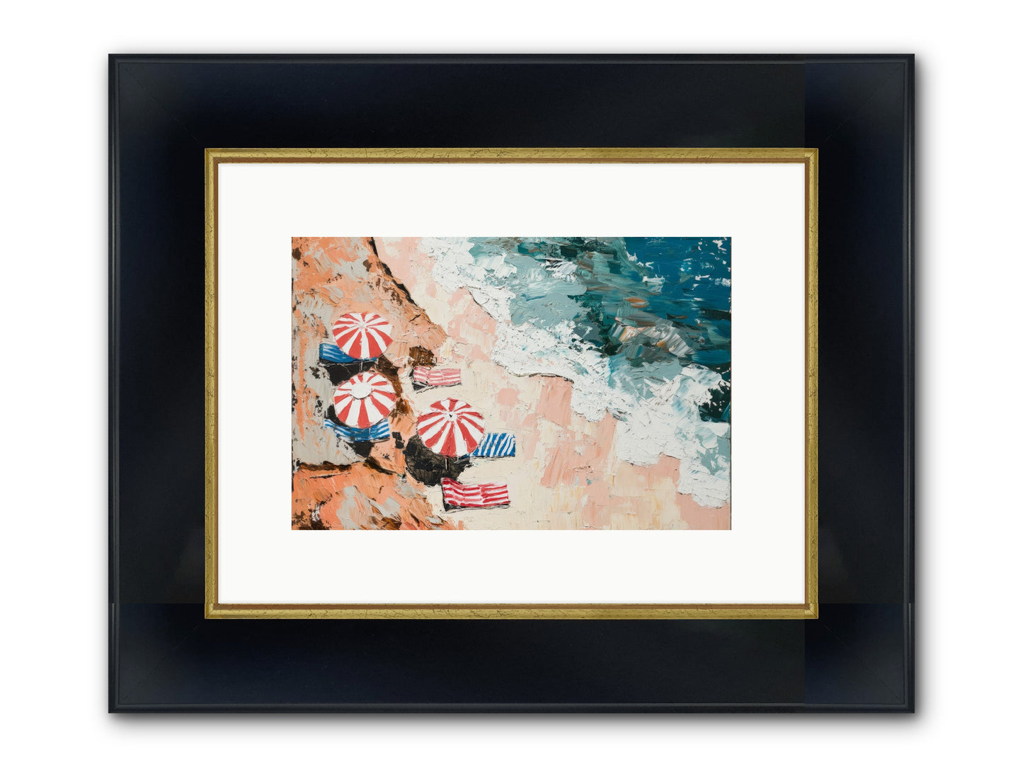 Azure Afternoons Framed Print - Wide Black w/Gold 12x8