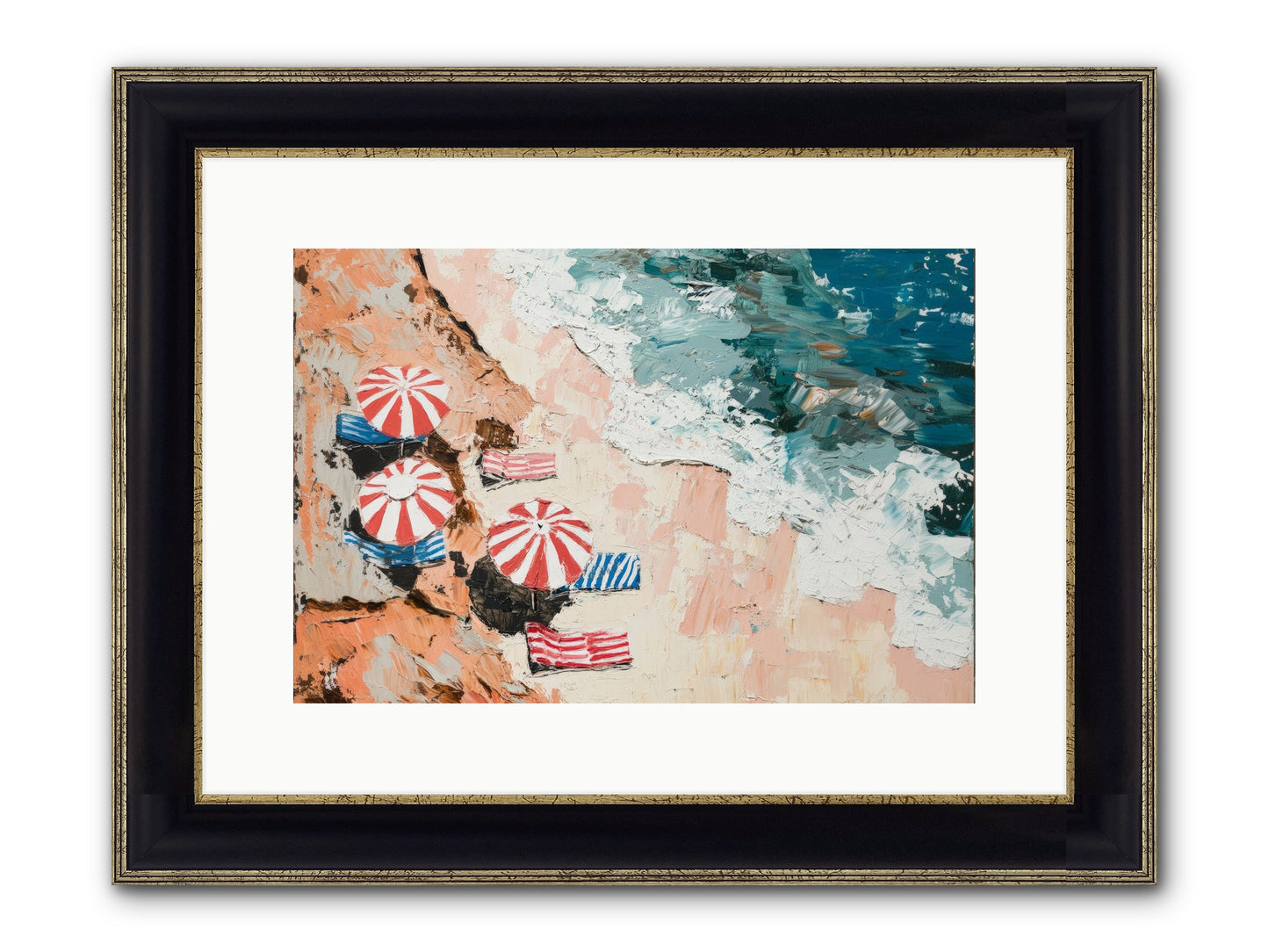 Azure Afternoons Framed Print - Black & Gold 15x10