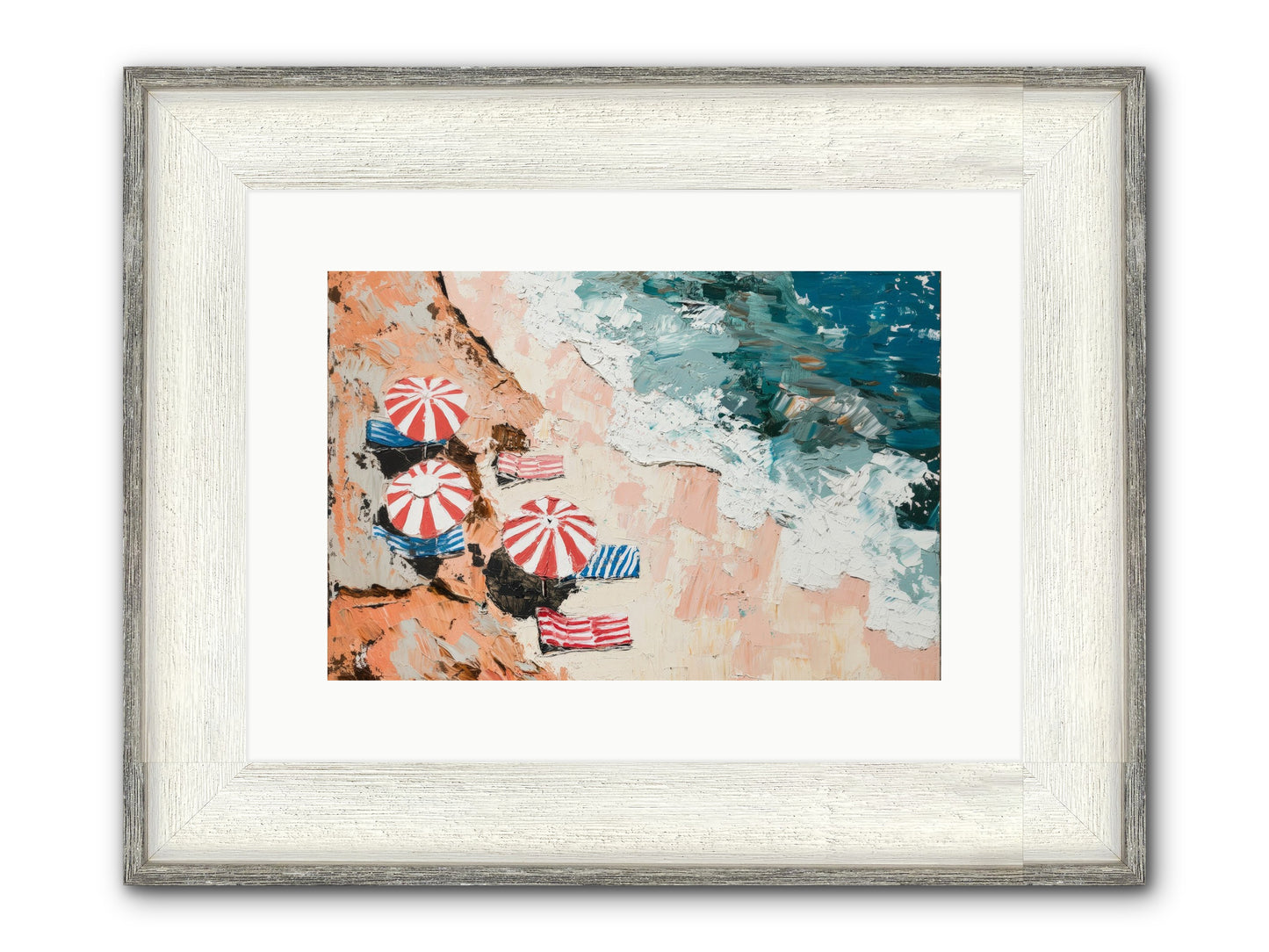 Azure Afternoons Framed Print - Driftwood White 15x10