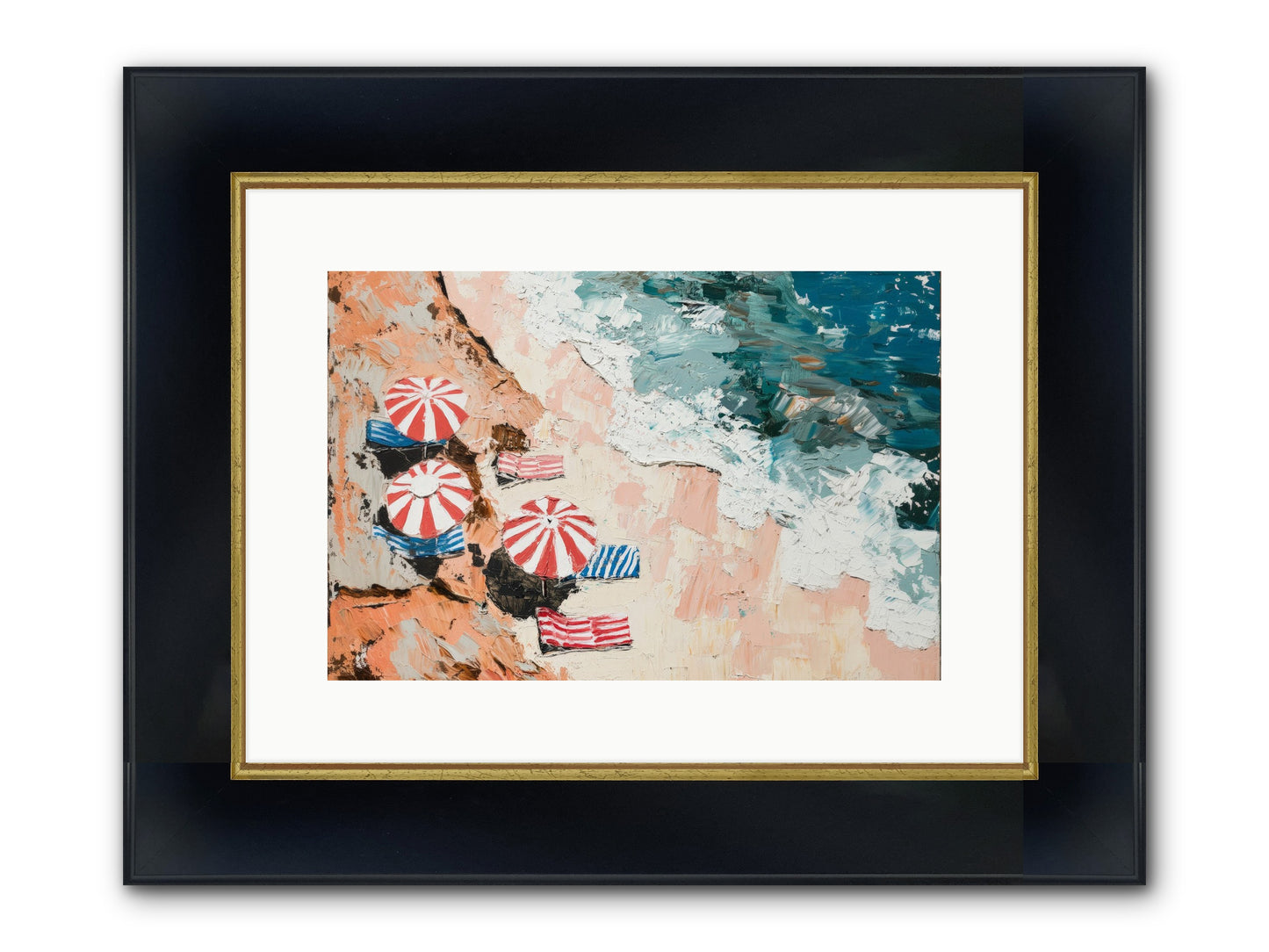 Azure Afternoons Framed Print - Wide Black w/Gold 15x10
