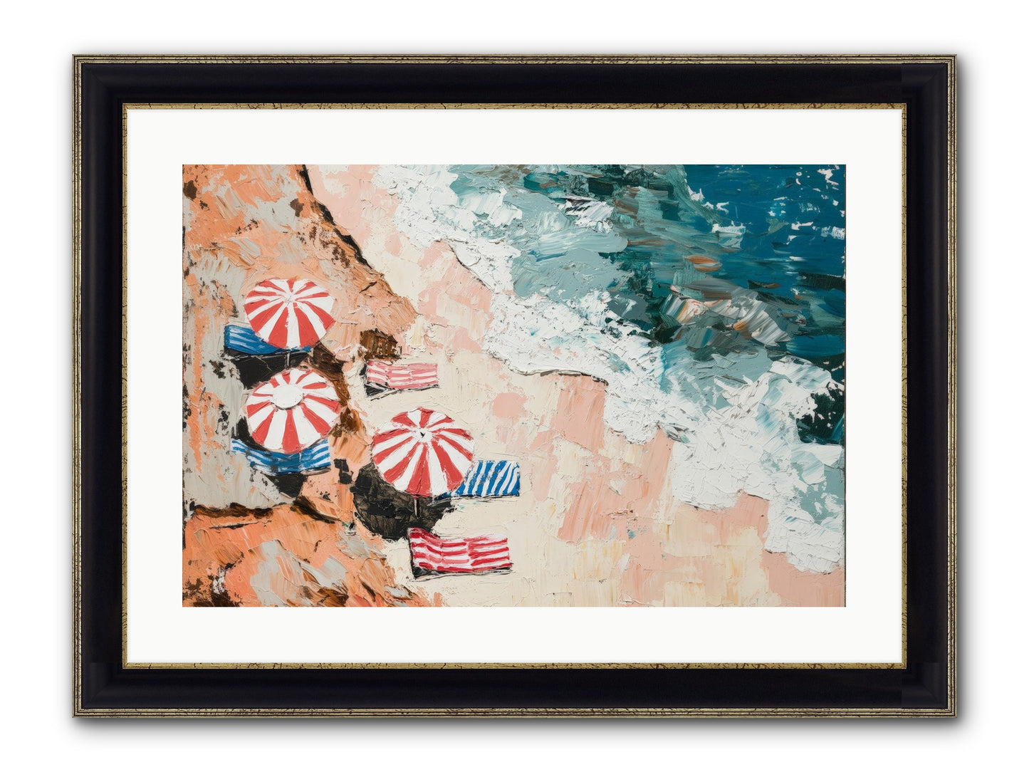 Azure Afternoons Framed Print - Black & Gold 24x16