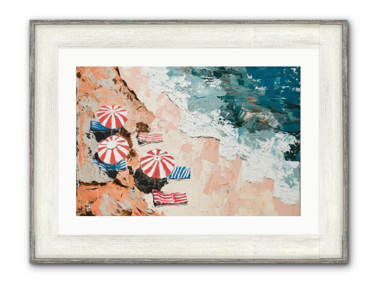 Azure Afternoons Framed Print - Driftwood White 24x16
