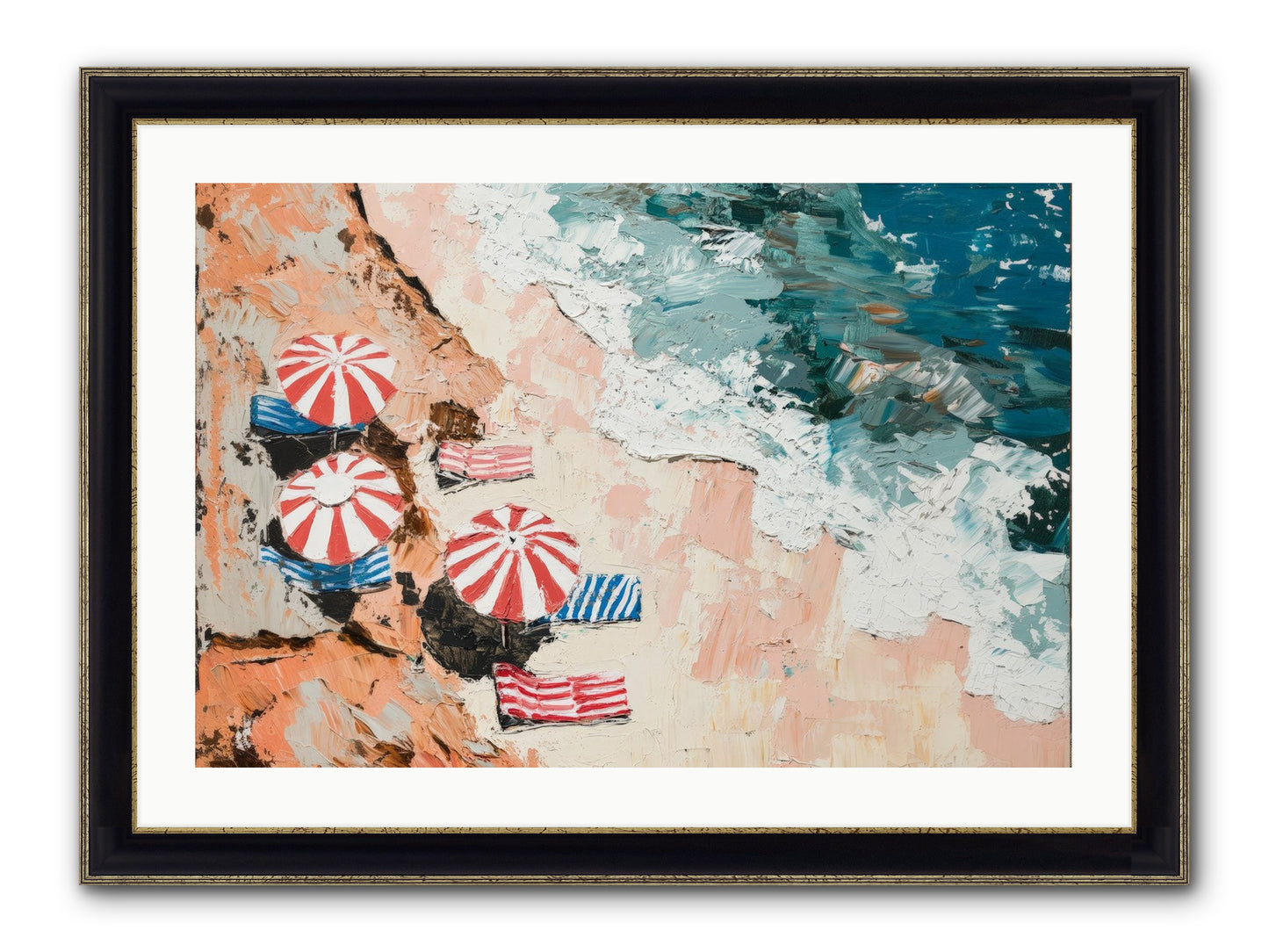 Azure Afternoons Framed Print - Black & Gold 30x20