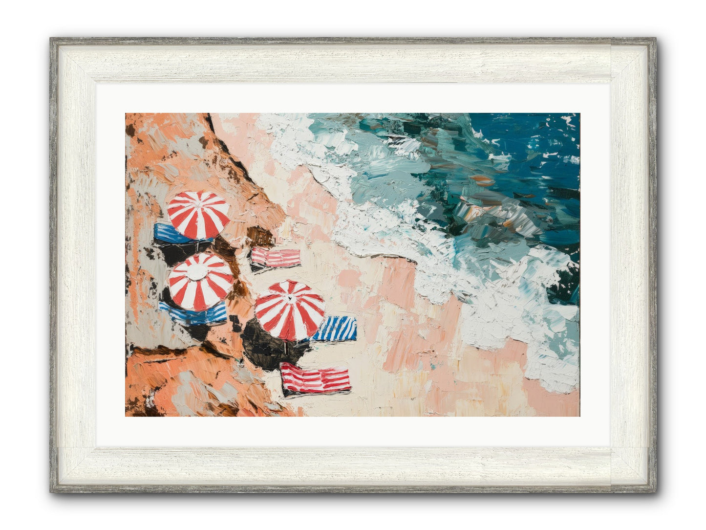 Azure Afternoons Framed Print - Driftwood White 30x20