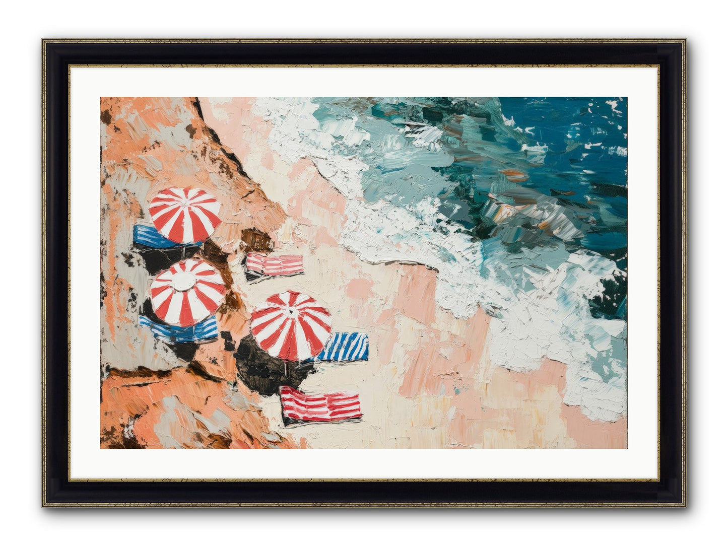 Azure Afternoons Framed Print - Black & Gold 36x24
