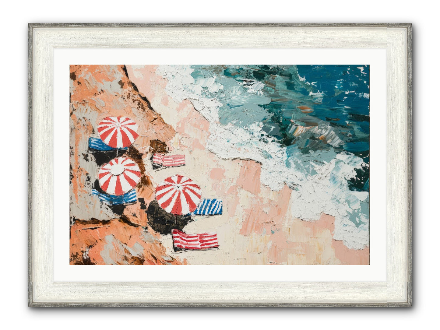 Azure Afternoons Framed Print - Driftwood White 36x24