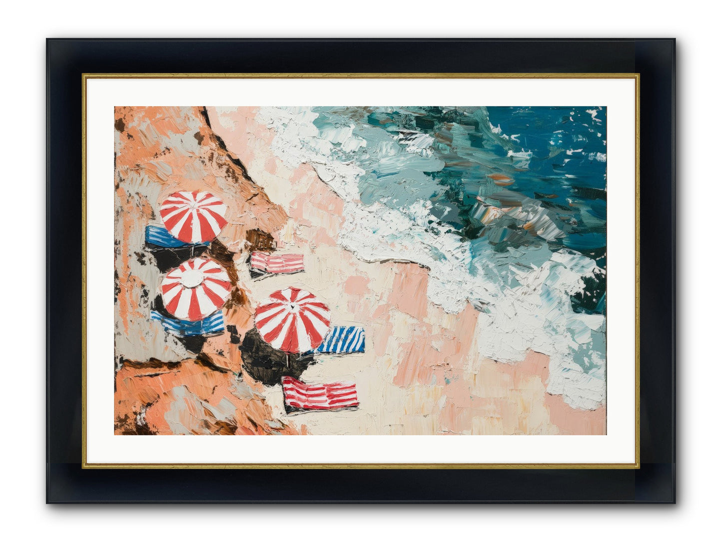 Azure Afternoons Framed Print - Wide Black w/Gold 36x24