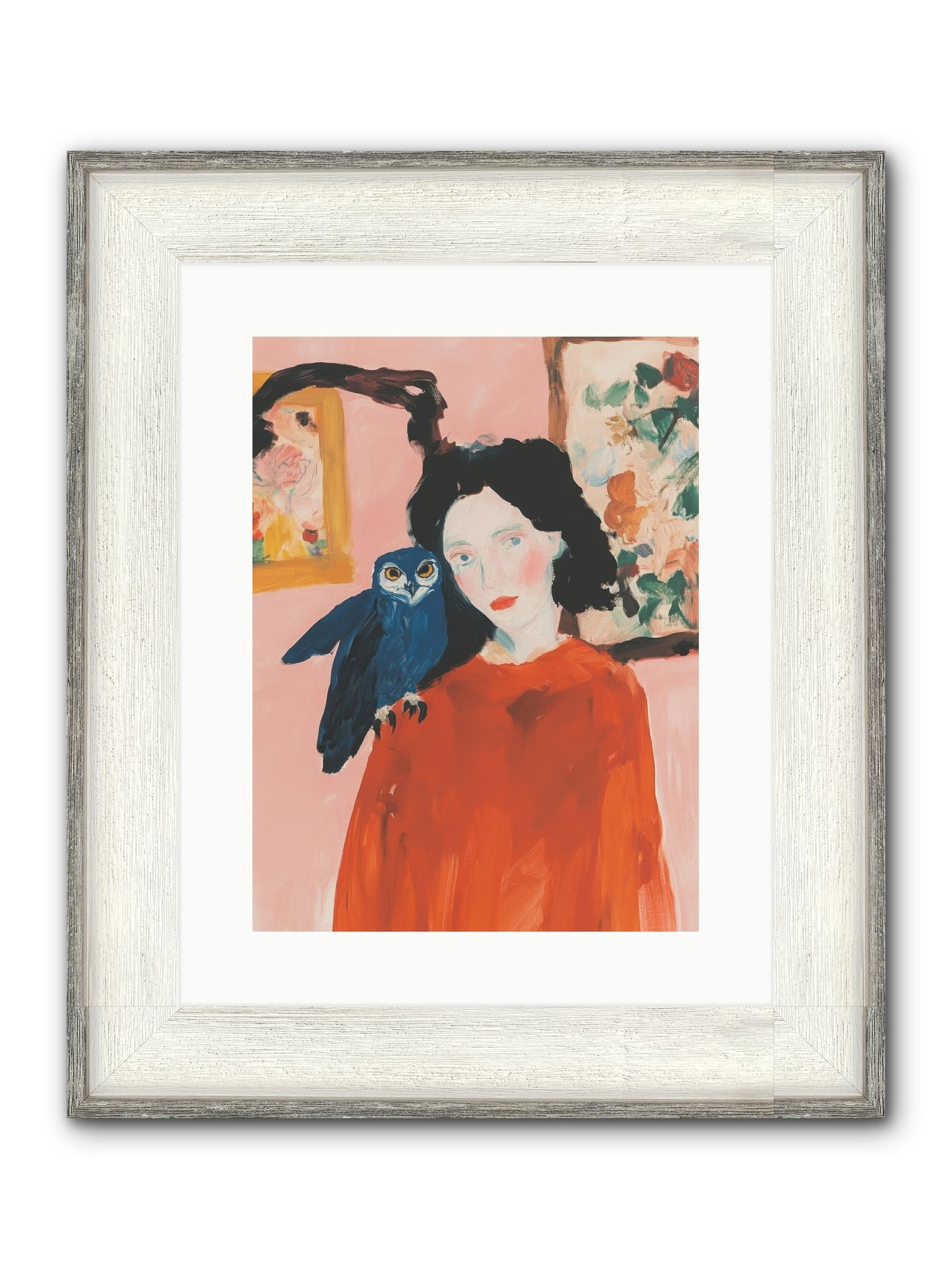 Azure Messenger Framed Print - Driftwood White 12x16