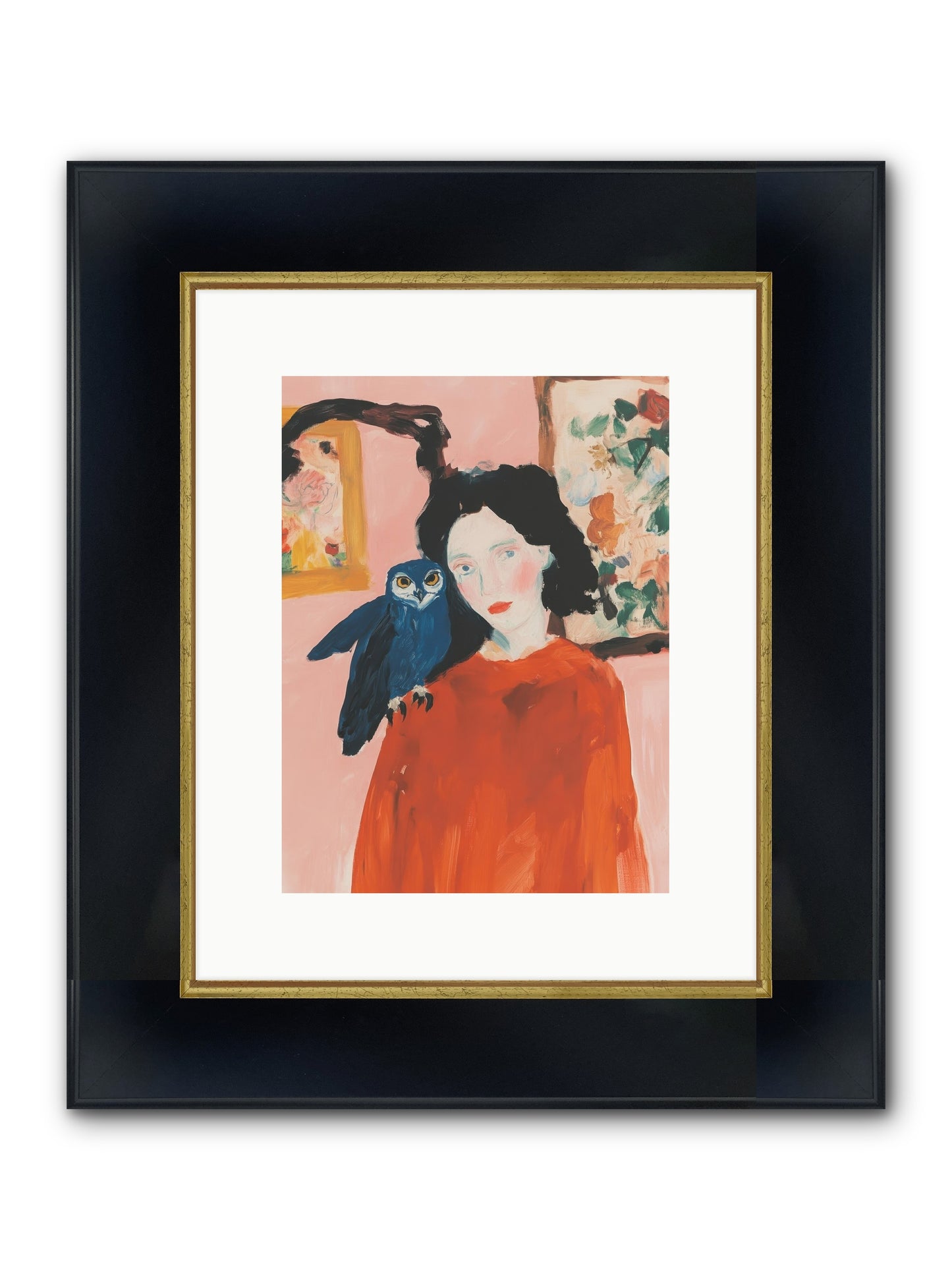 Azure Messenger Framed Print - Wide Black w/Gold 9x12