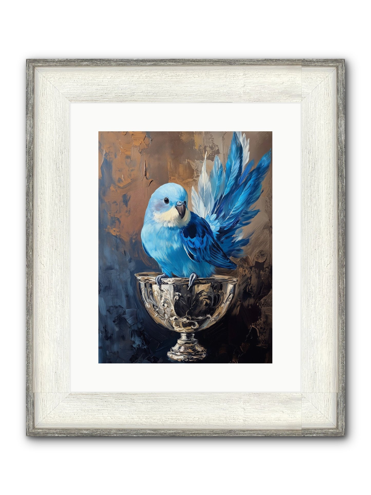 Azure Serenade Framed Print - Driftwood White 12x16