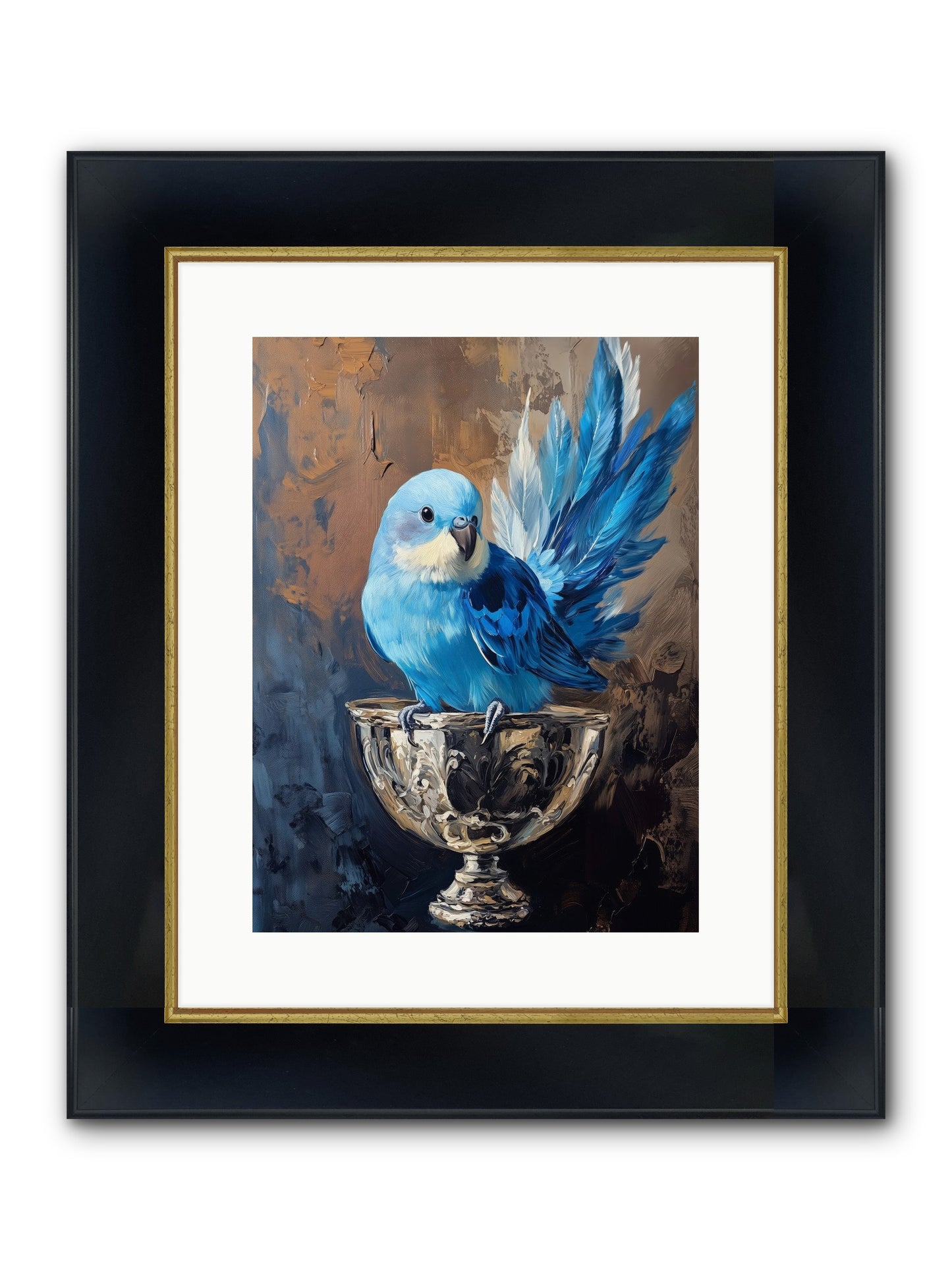 Azure Serenade Framed Print - Wide Black w/Gold 12x16