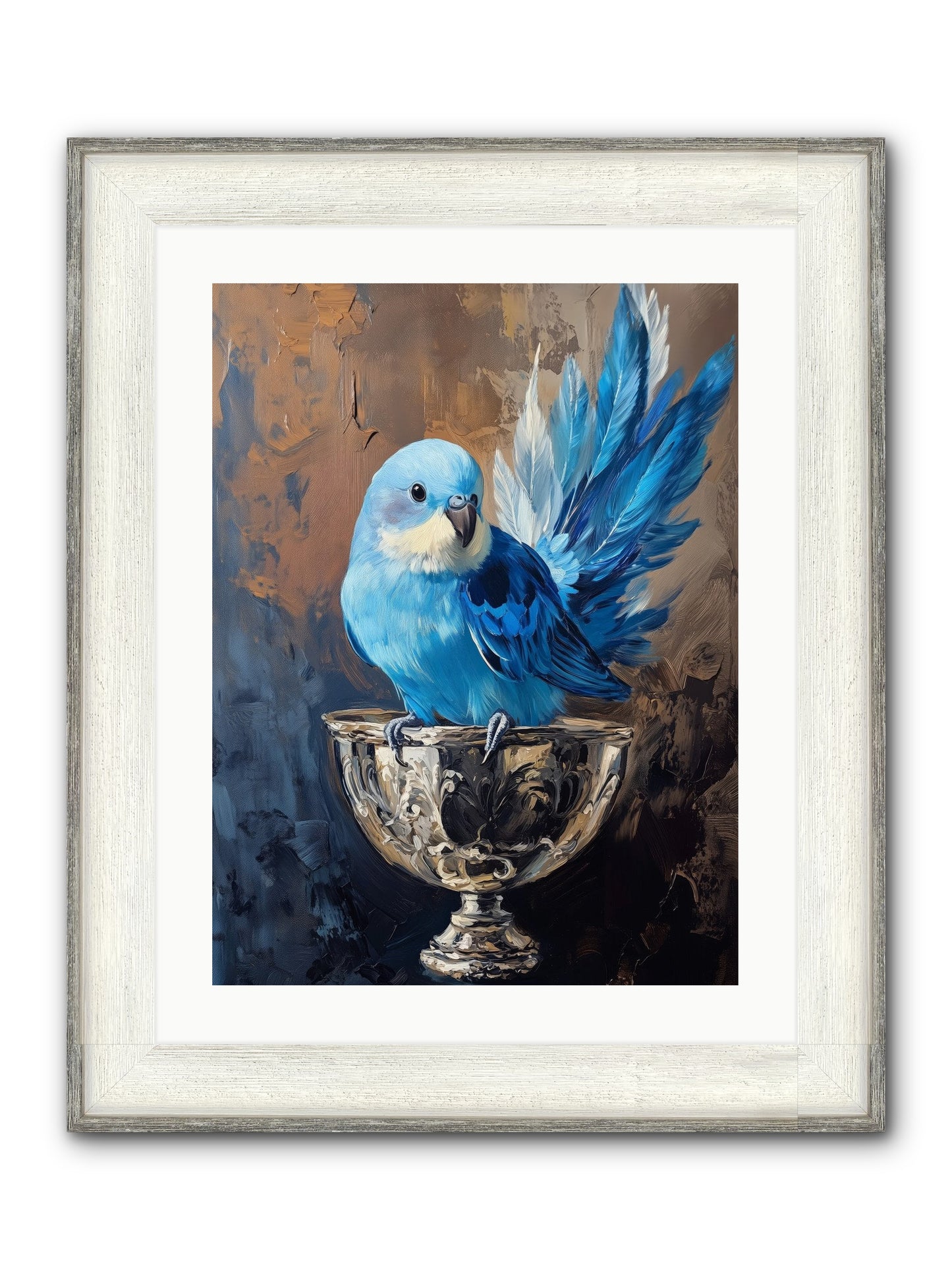 Azure Serenade Framed Print - Driftwood White 18x24