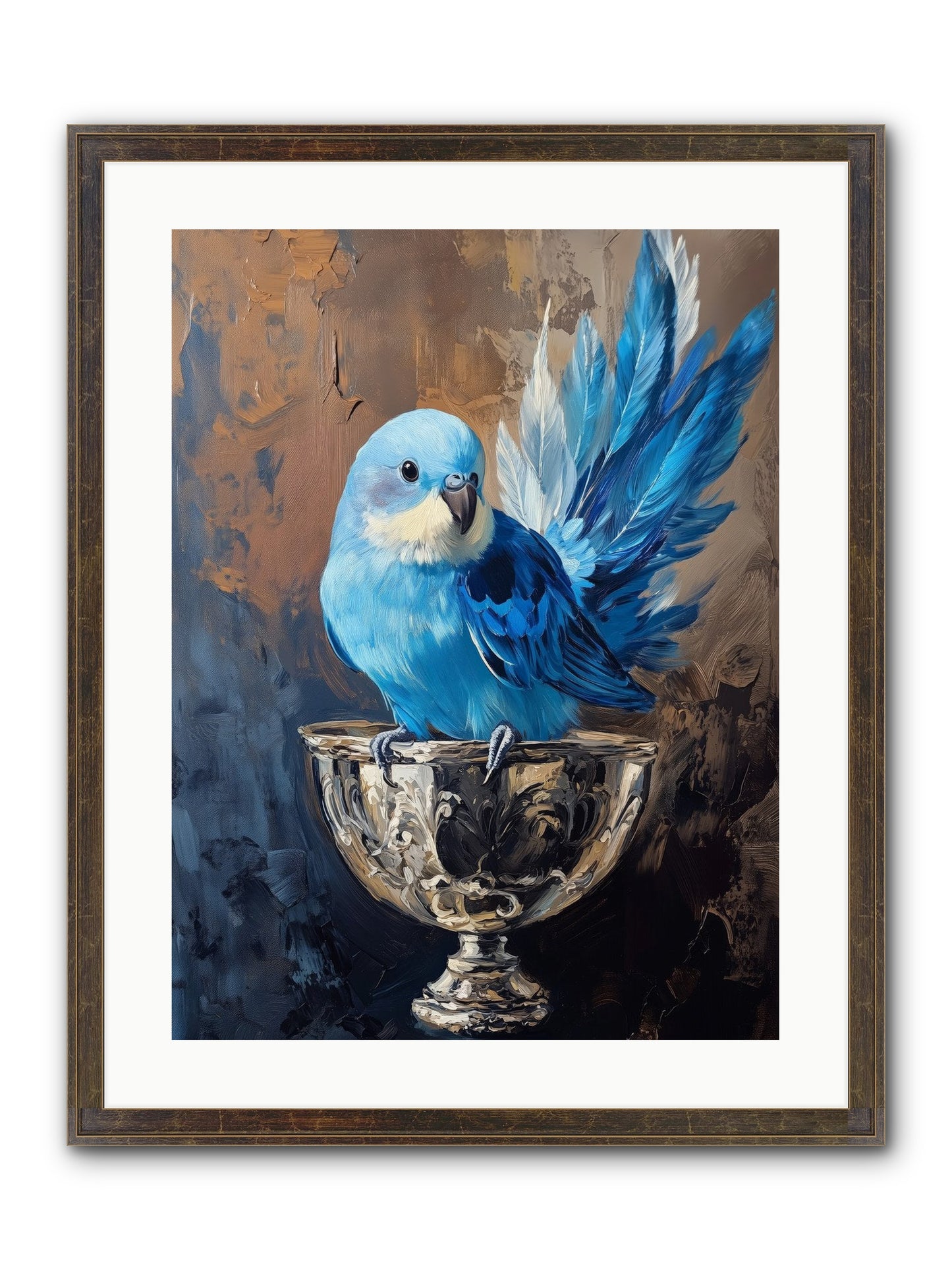 Azure Serenade Framed Print - Slimwoods Black/Gold 18x24