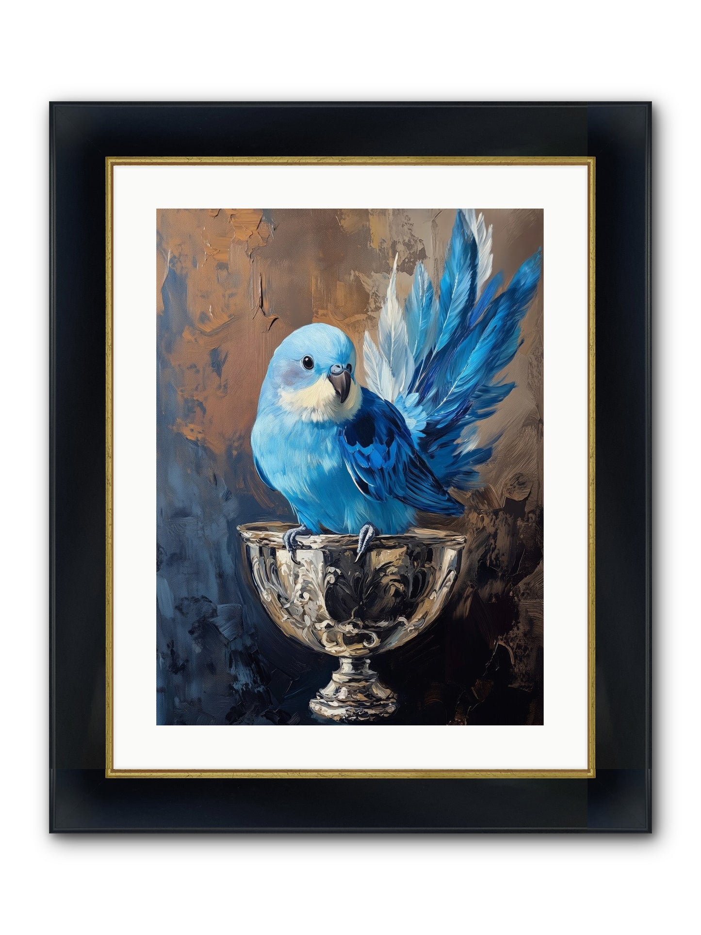 Azure Serenade Framed Print - Wide Black w/Gold 18x24