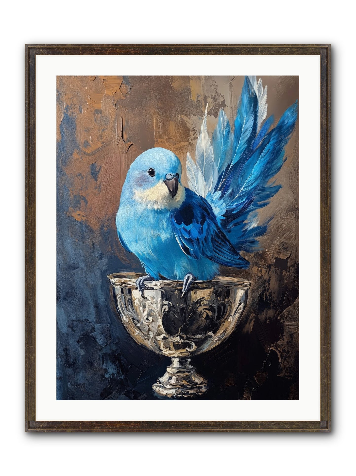 Azure Serenade Framed Print - Slimwoods Black/Gold 24x32