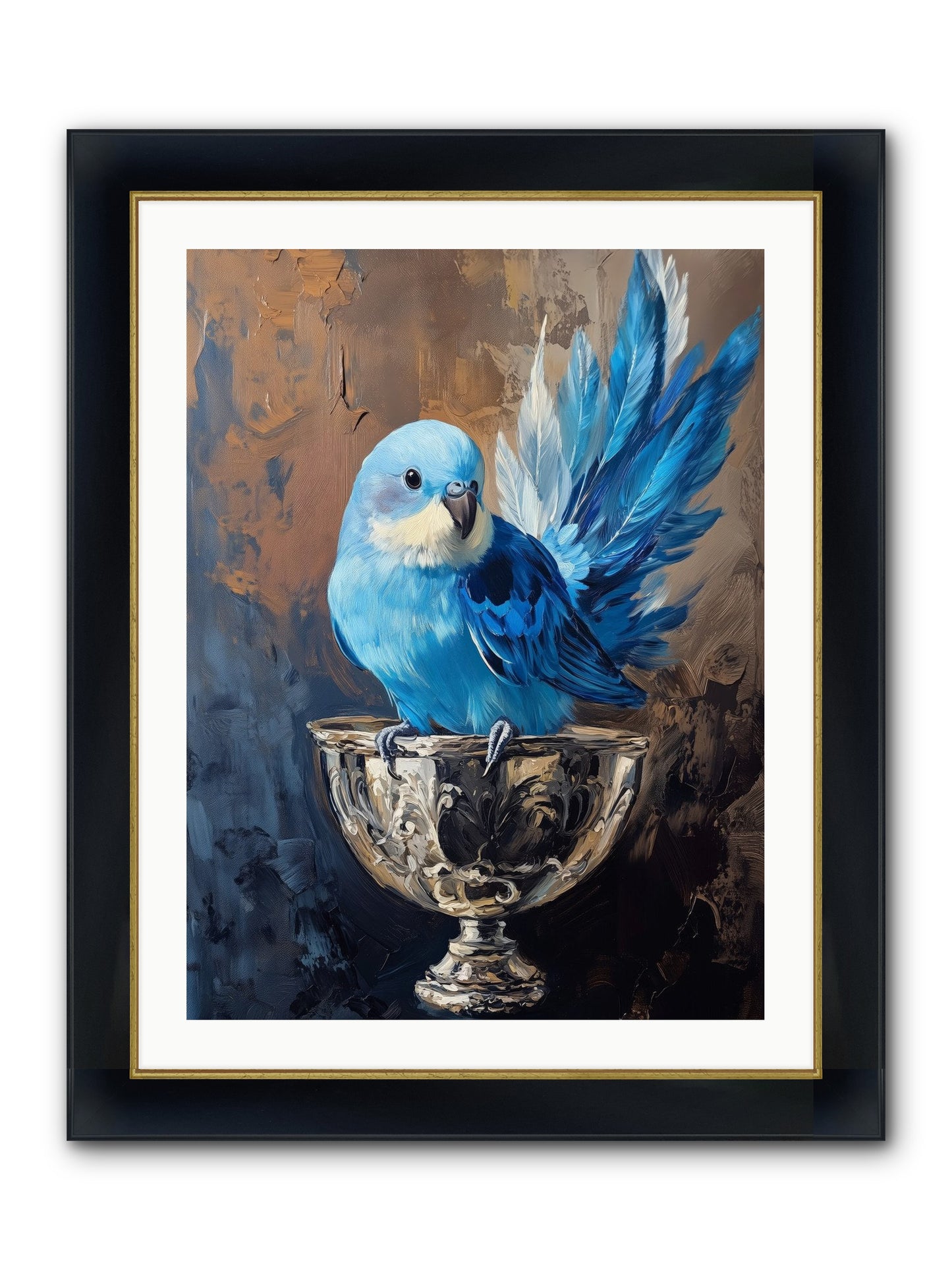 Azure Serenade Framed Print - Wide Black w/Gold 24x32