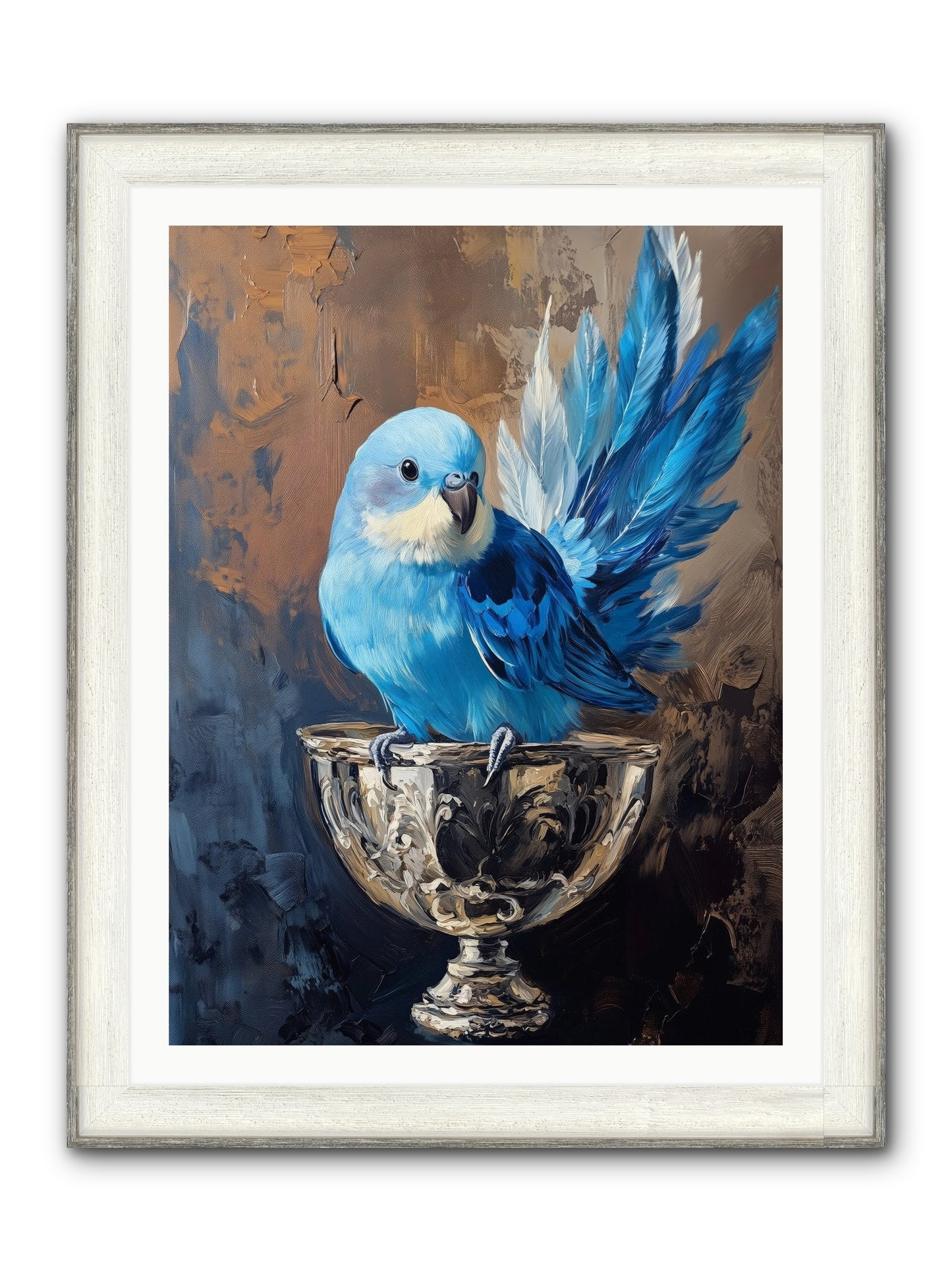 Azure Serenade Framed Print - Driftwood White 30x40