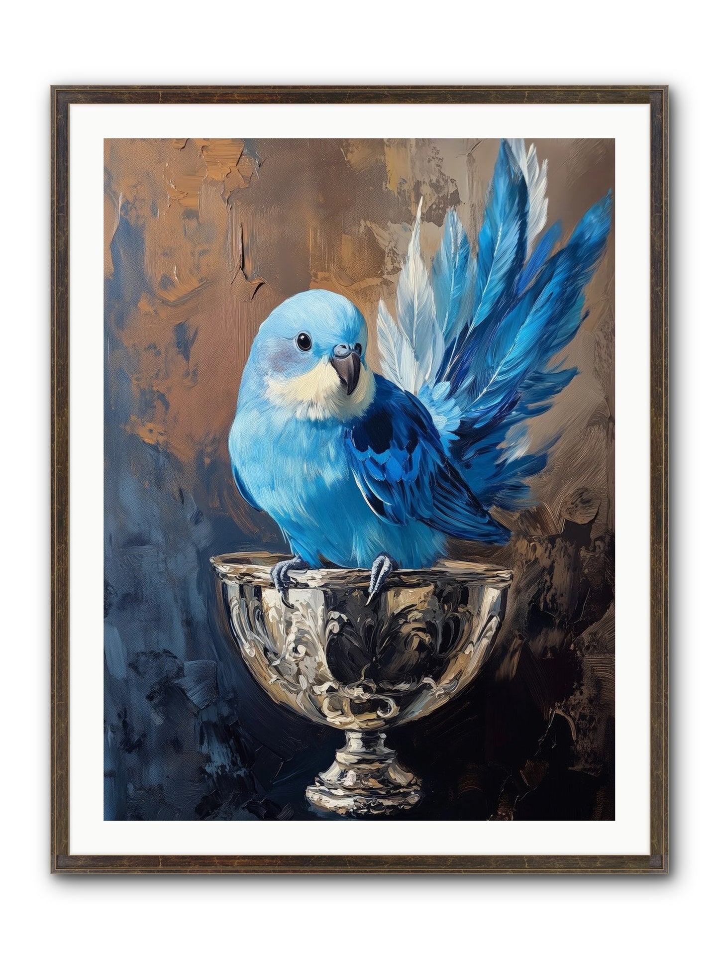 Azure Serenade Framed Print - Slimwoods Black/Gold 30x40