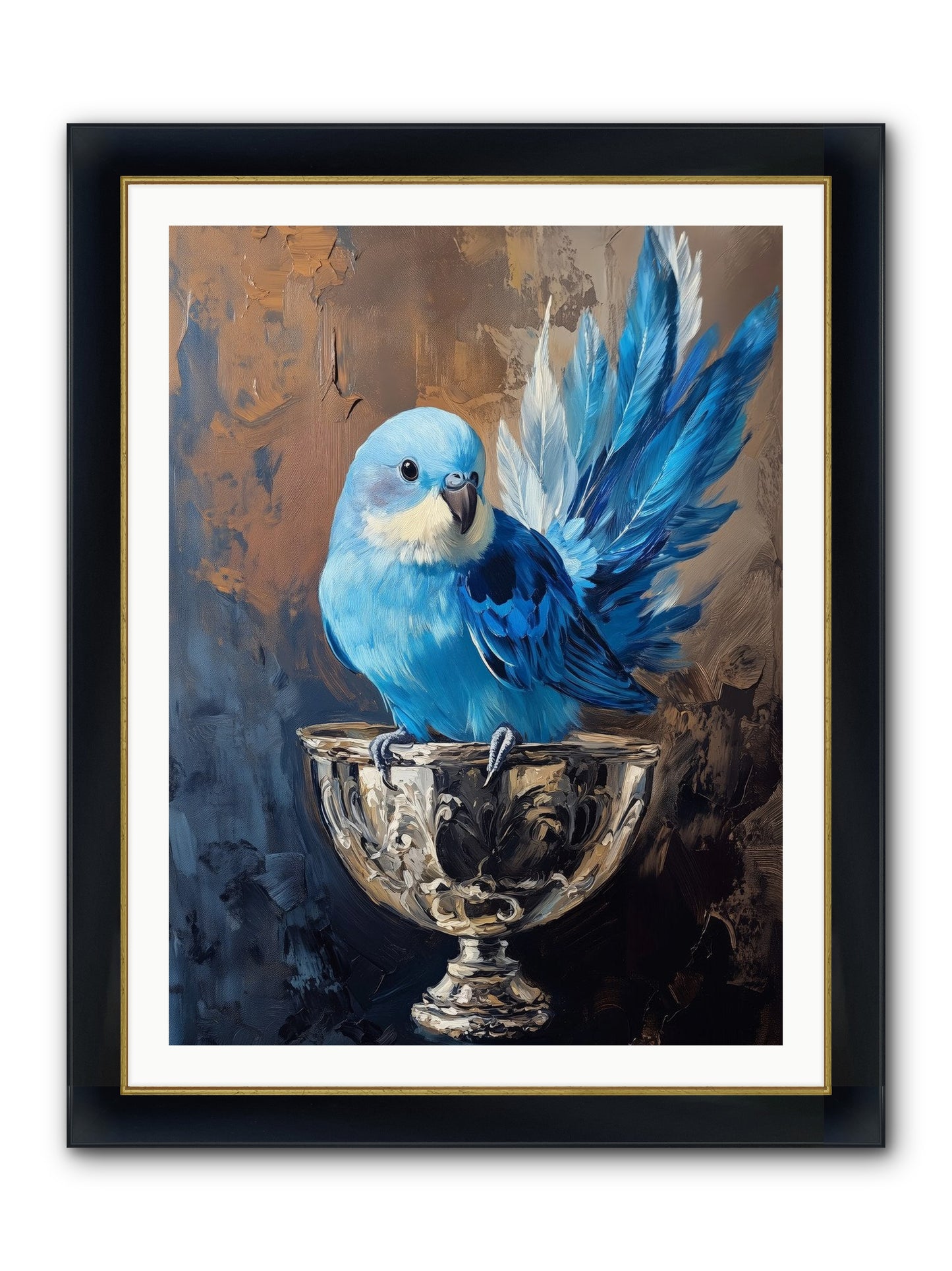Azure Serenade Framed Print - Wide Black w/Gold 30x40