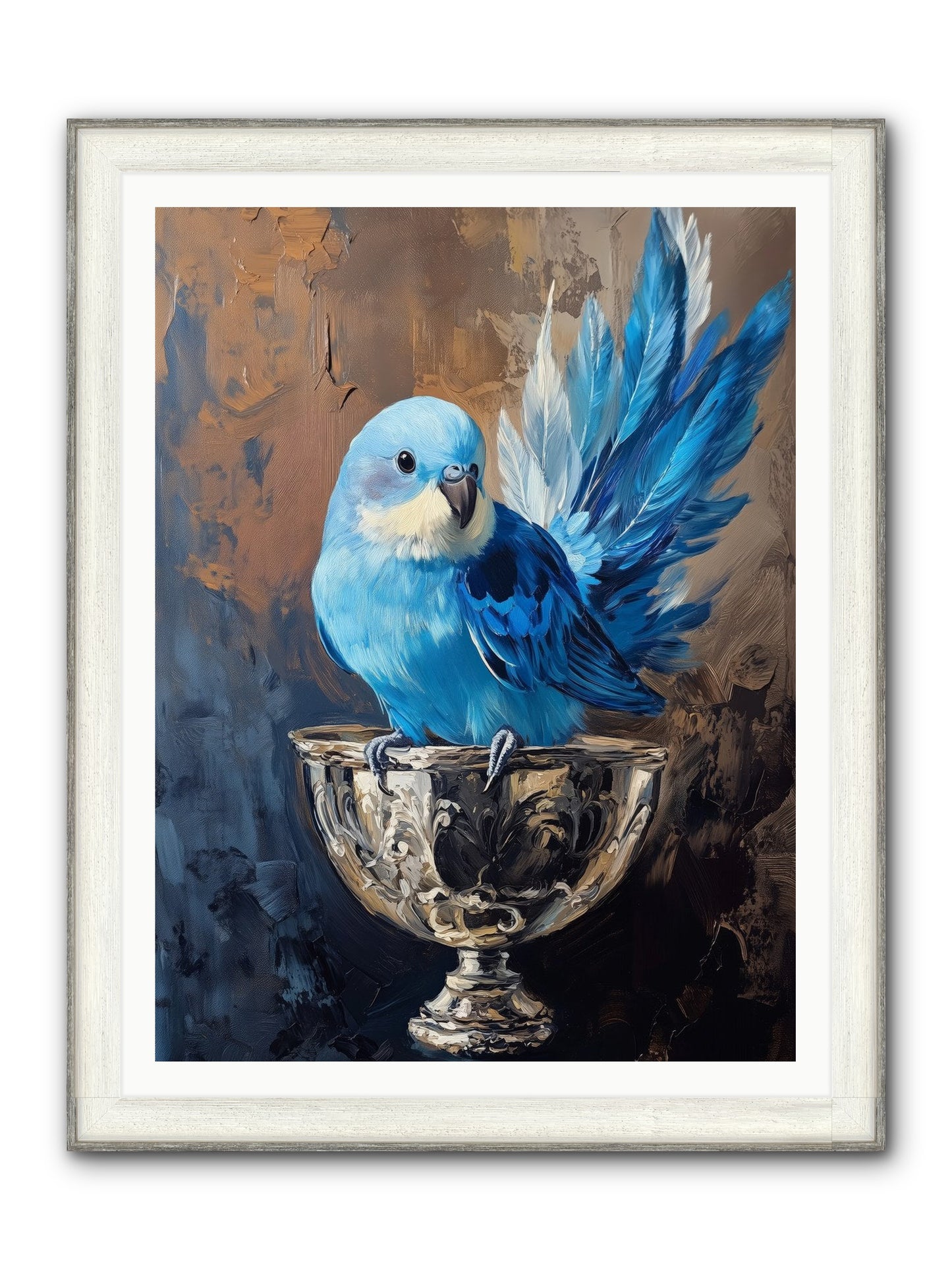 Azure Serenade Framed Print - Driftwood White 36x48