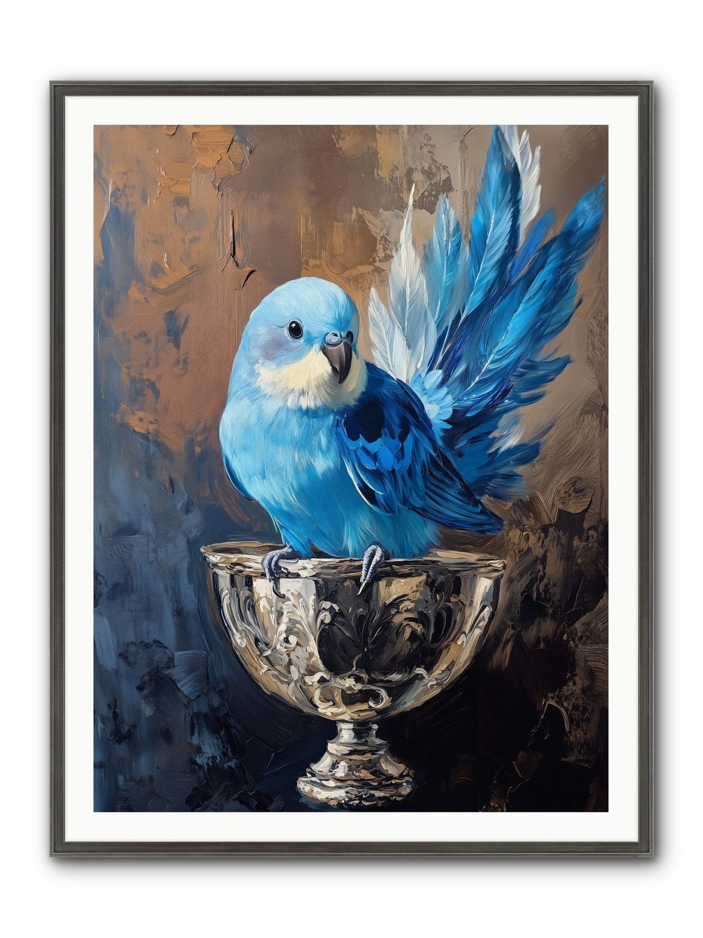 Azure Serenade Framed Print - Slimwoods Black/Silver 36x48