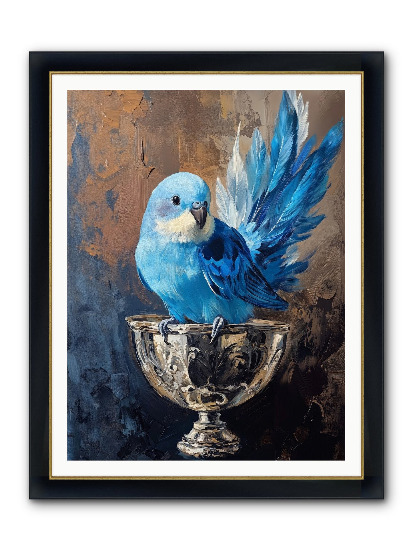 Azure Serenade Framed Print - Wide Black w/Gold 36x48
