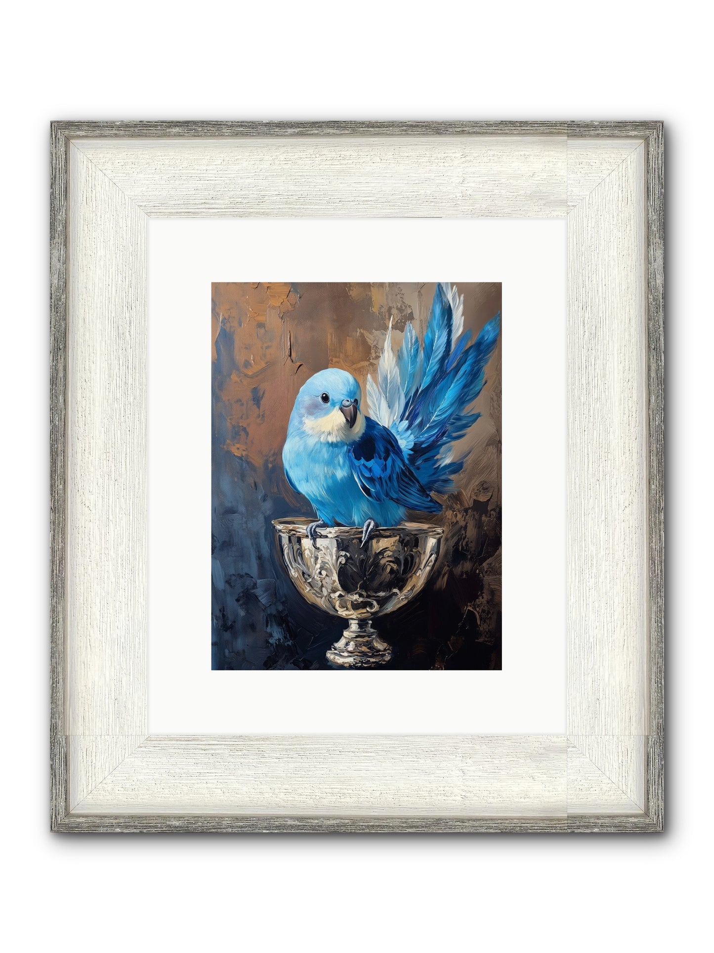 Azure Serenade Framed Print - Driftwood White 9x12