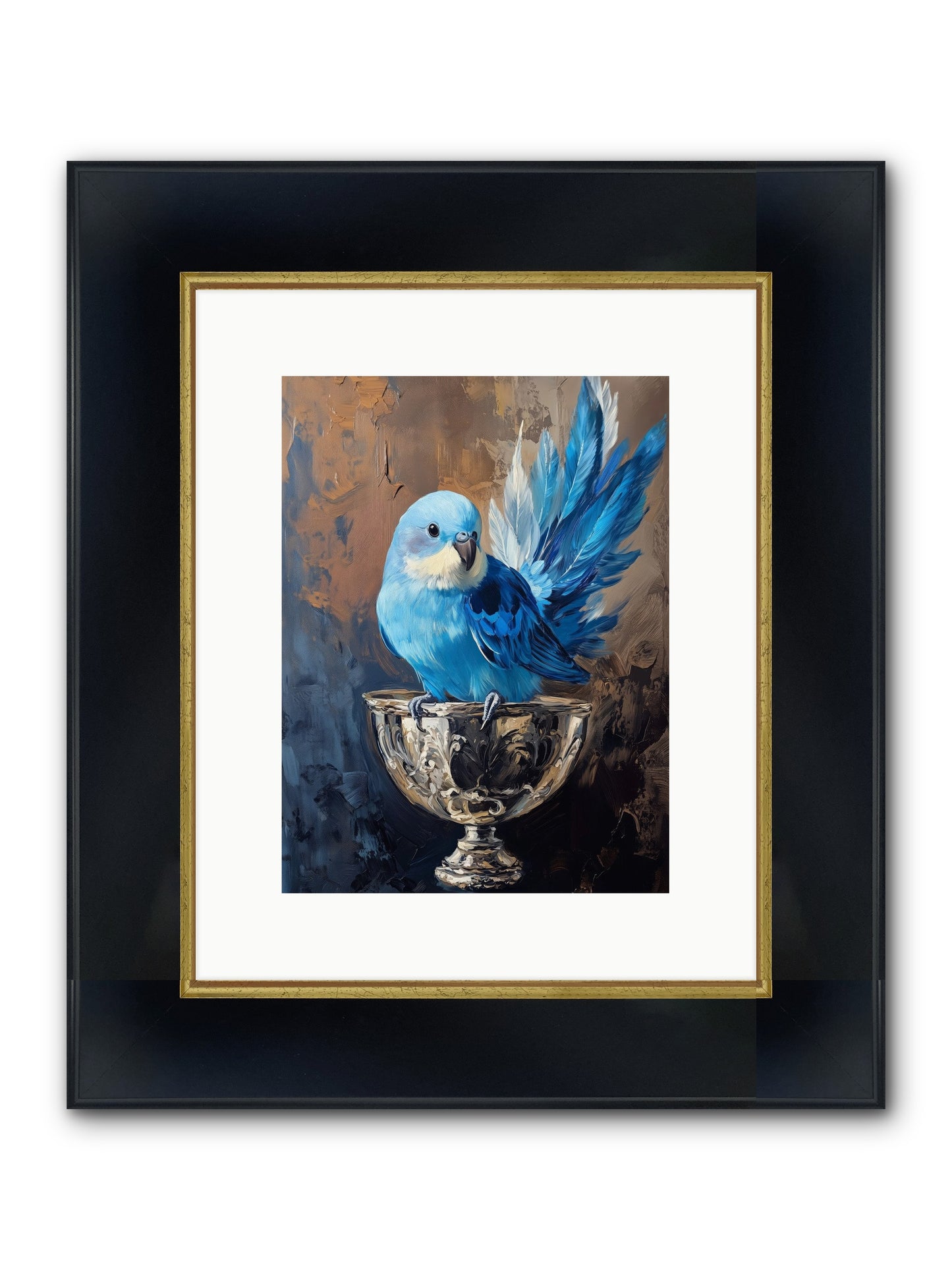 Azure Serenade Framed Print - Wide Black w/Gold 9x12