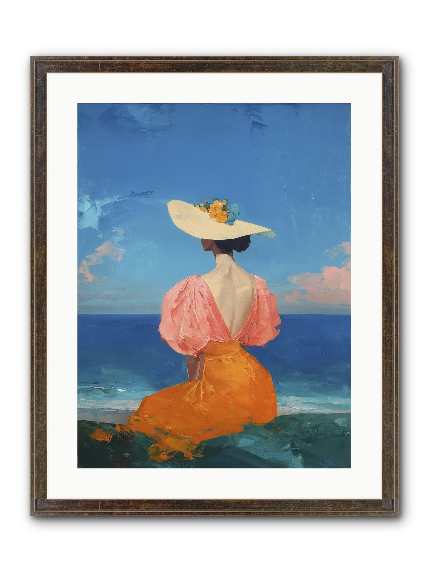 Backdrop In Blue Framed Print - Slimwoods Black/Gold 18x24