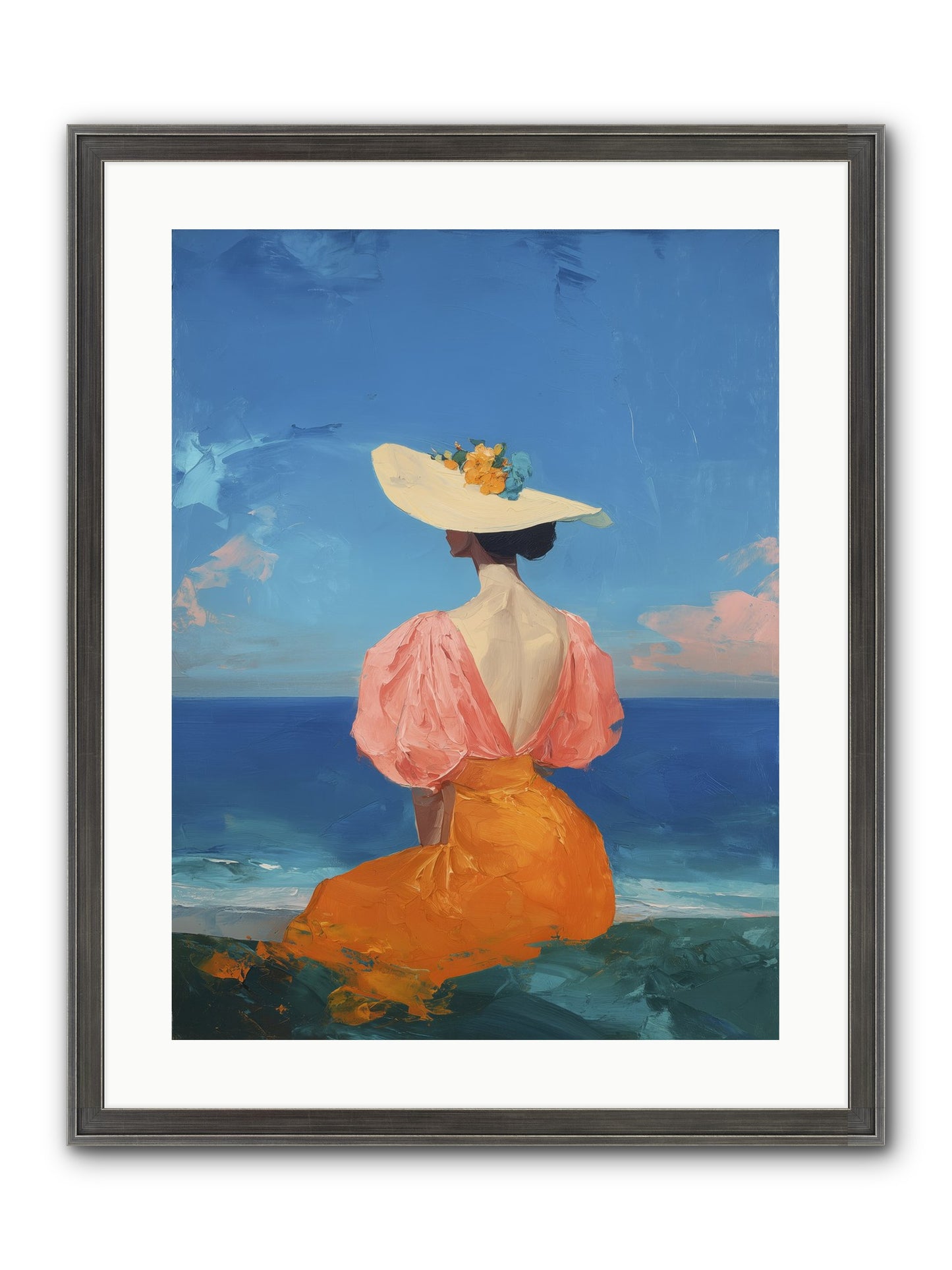 Backdrop In Blue Framed Print - Slimwoods Black/Silver 18x24