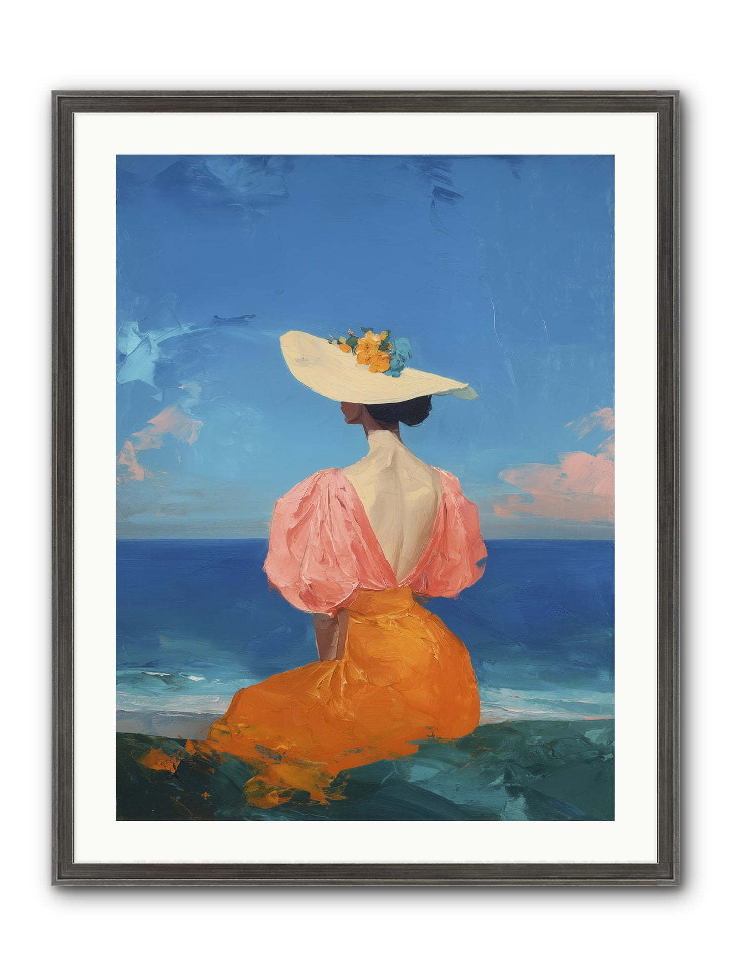 Backdrop In Blue Framed Print - Slimwoods Black/Silver 24x32