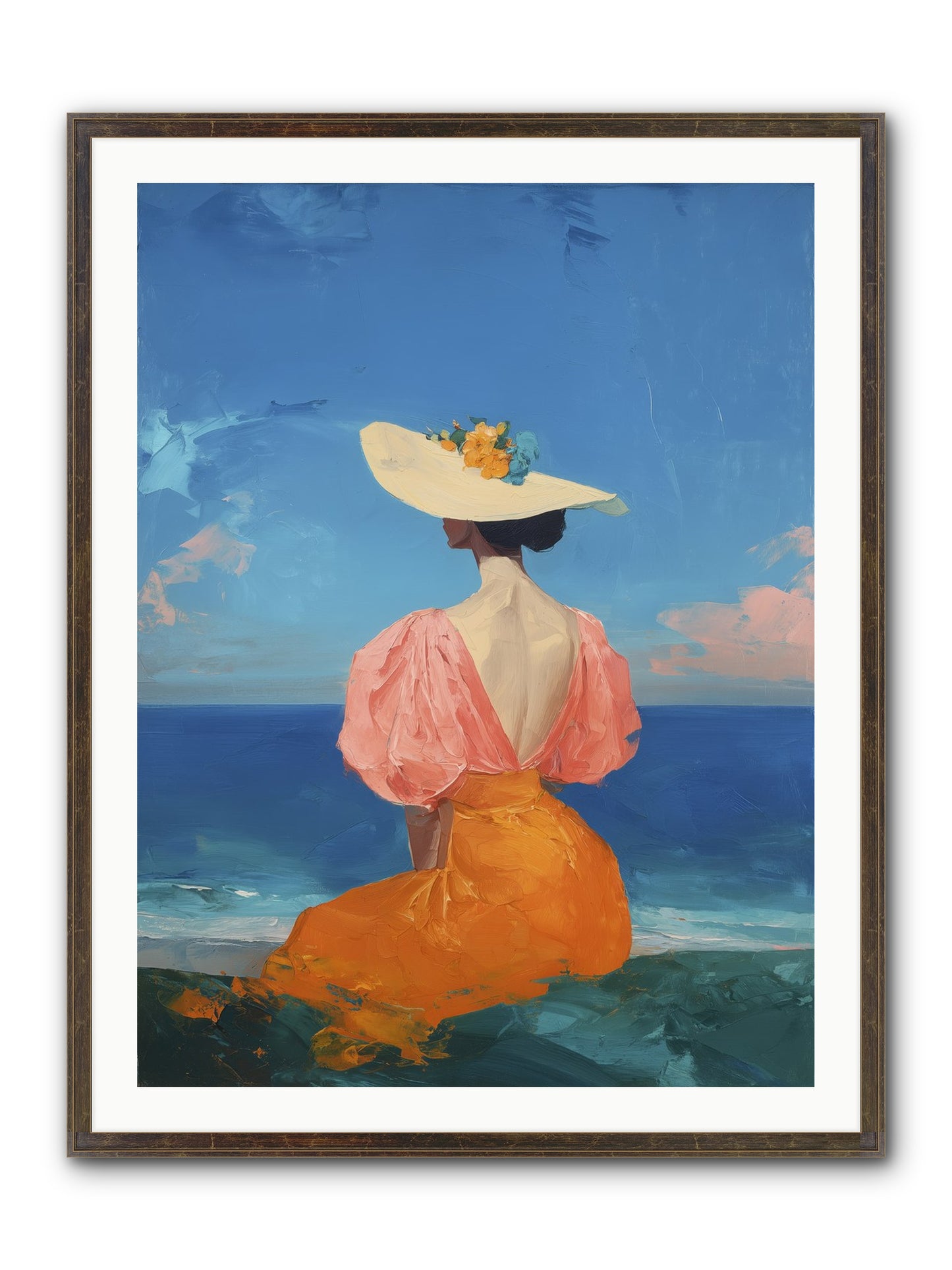Backdrop In Blue Framed Print - Slimwoods Black/Gold 30x40