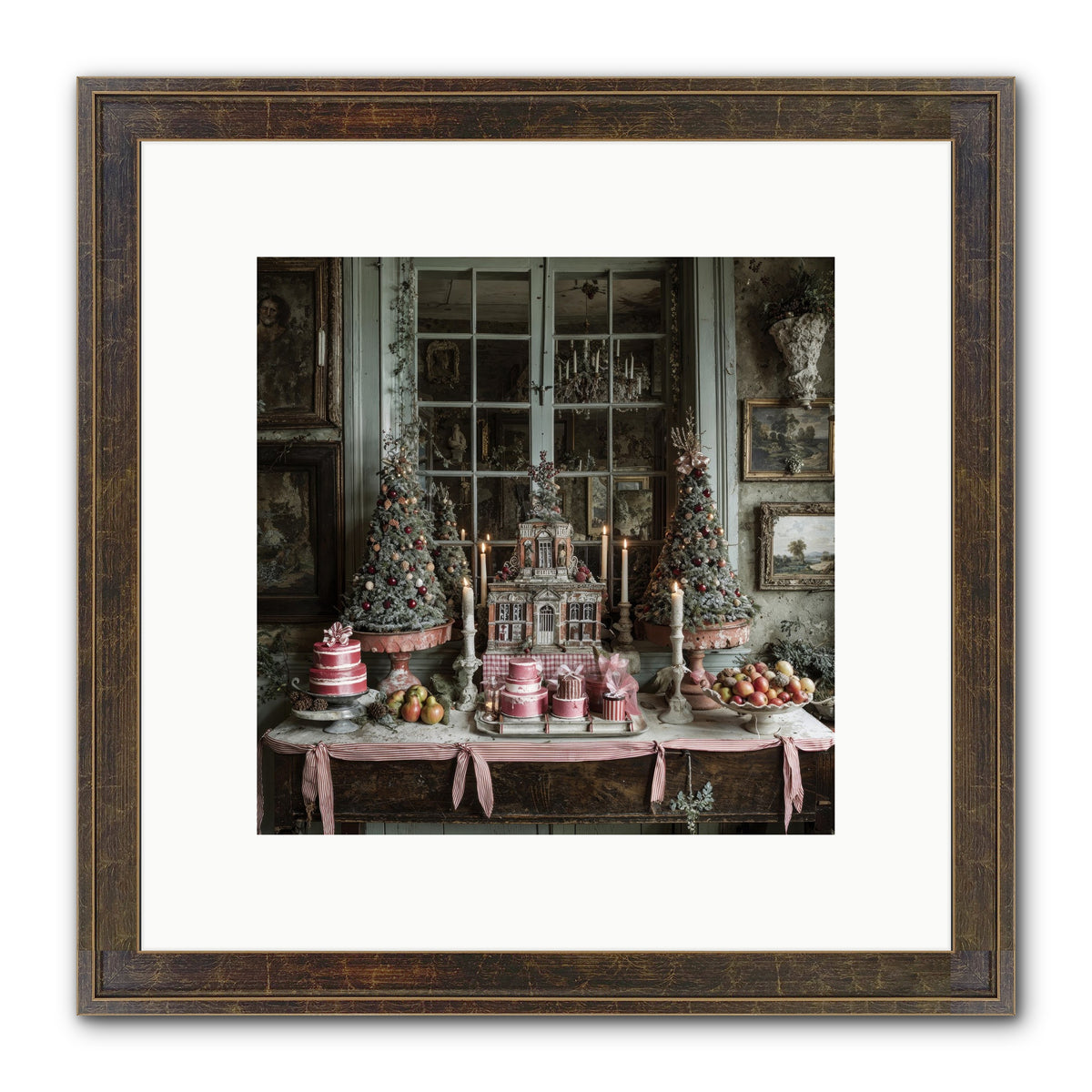 Backstage At The North Pole Framed Print - Slimwoods Black/Gold 10x10
