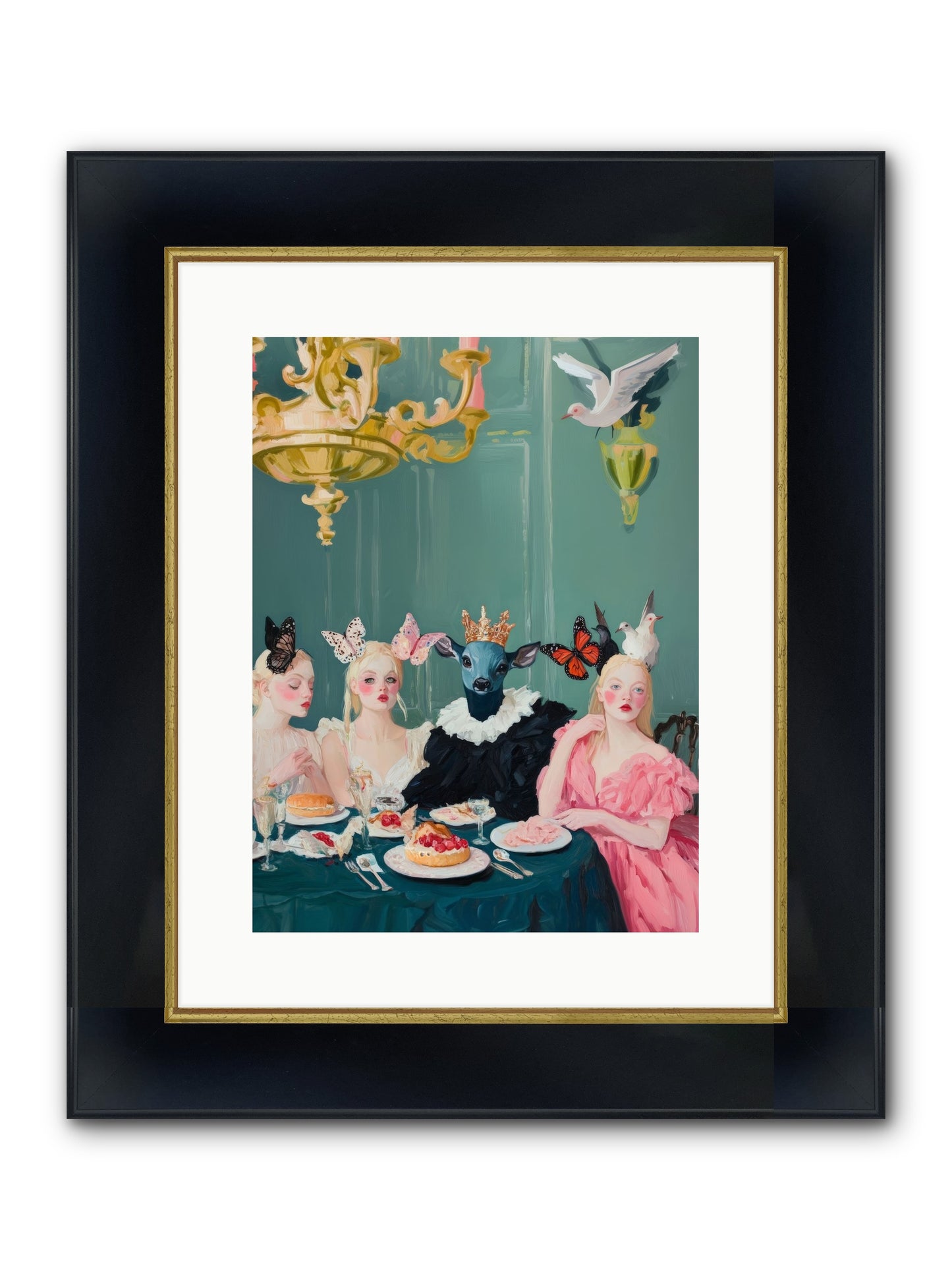 Backstage Charm Framed Print - Wide Black w/Gold 12x16