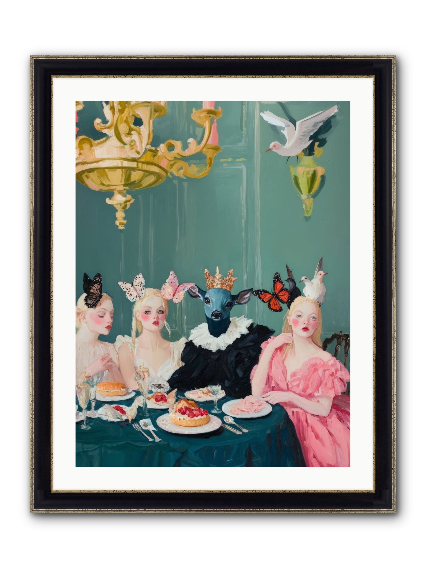 Backstage Charm Framed Print - Black & Gold 24x32