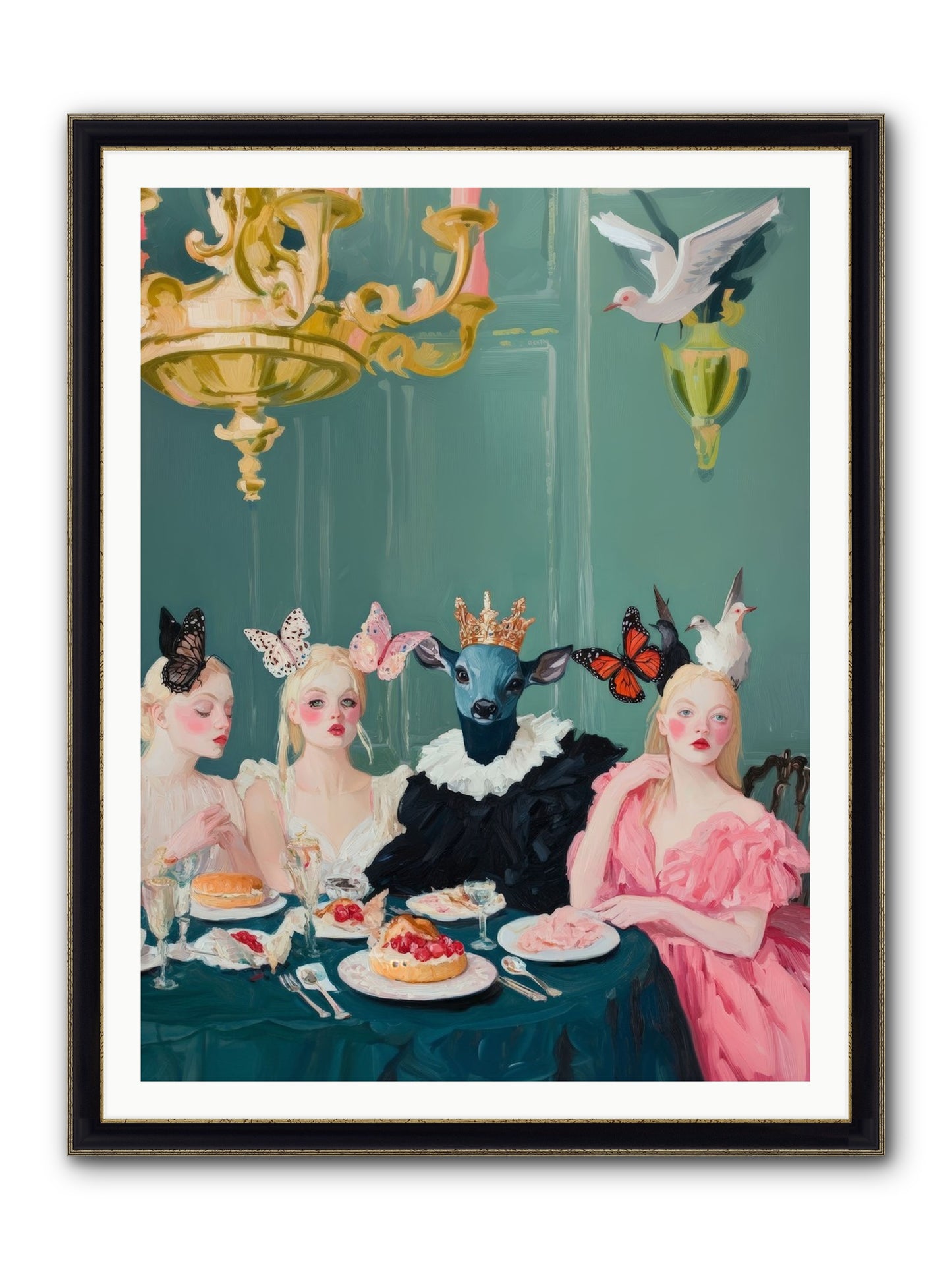 Backstage Charm Framed Print - Black & Gold 36x48