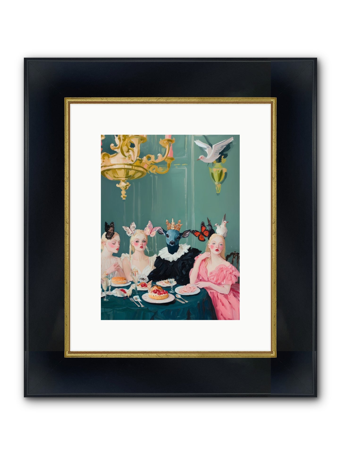 Backstage Charm Framed Print - Wide Black w/Gold 9x12