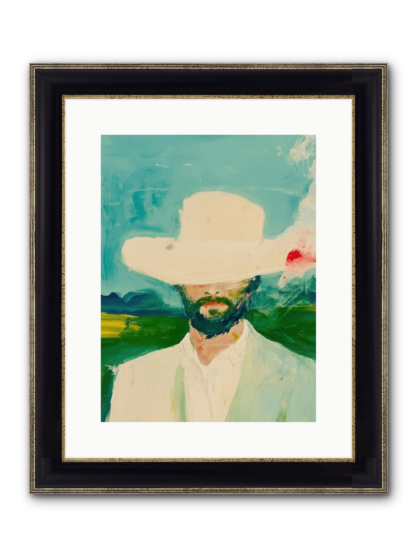 Badlands Silhouette Framed Print - Black & Gold 12x16
