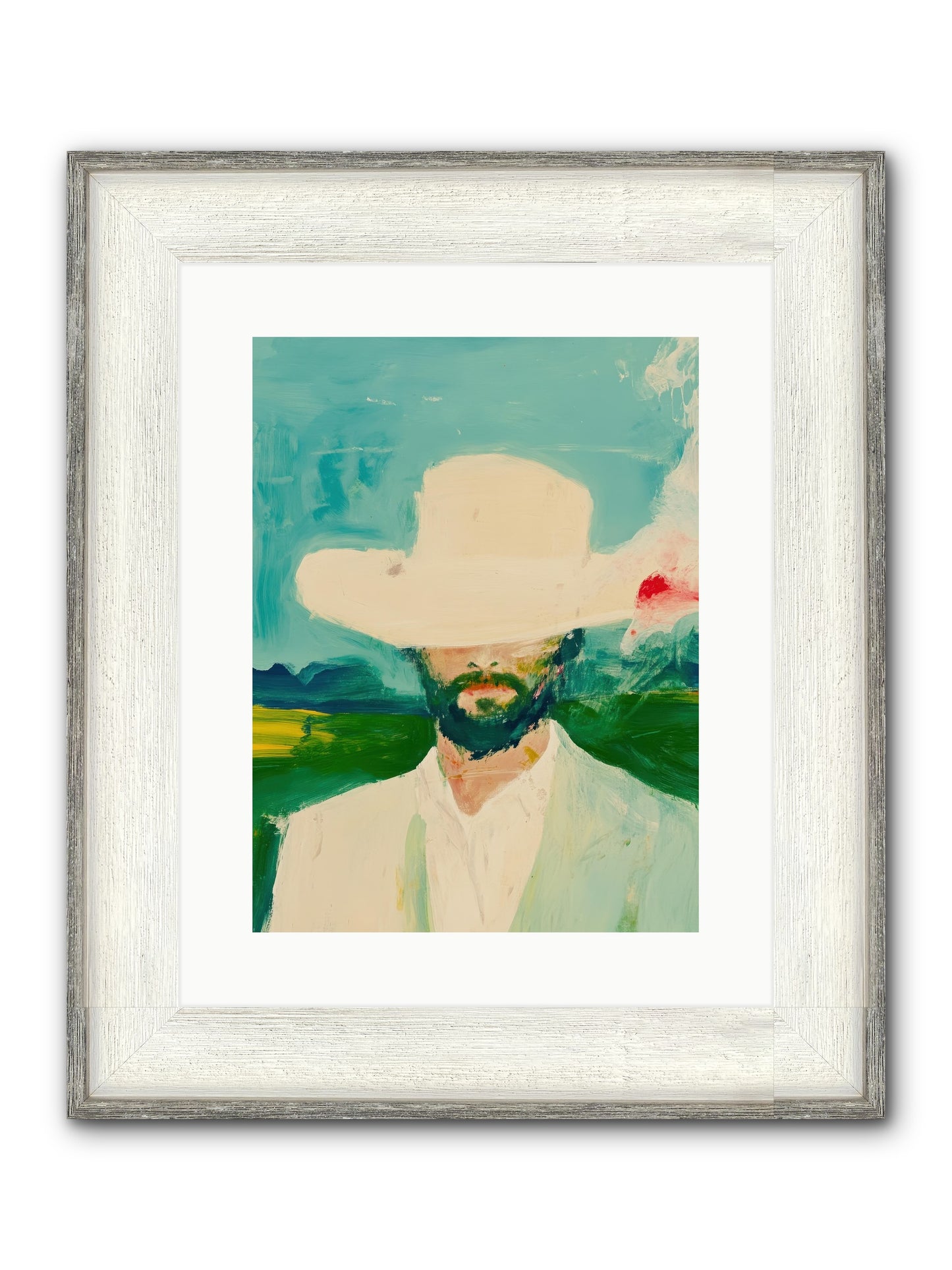 Badlands Silhouette Framed Print - Driftwood White 12x16